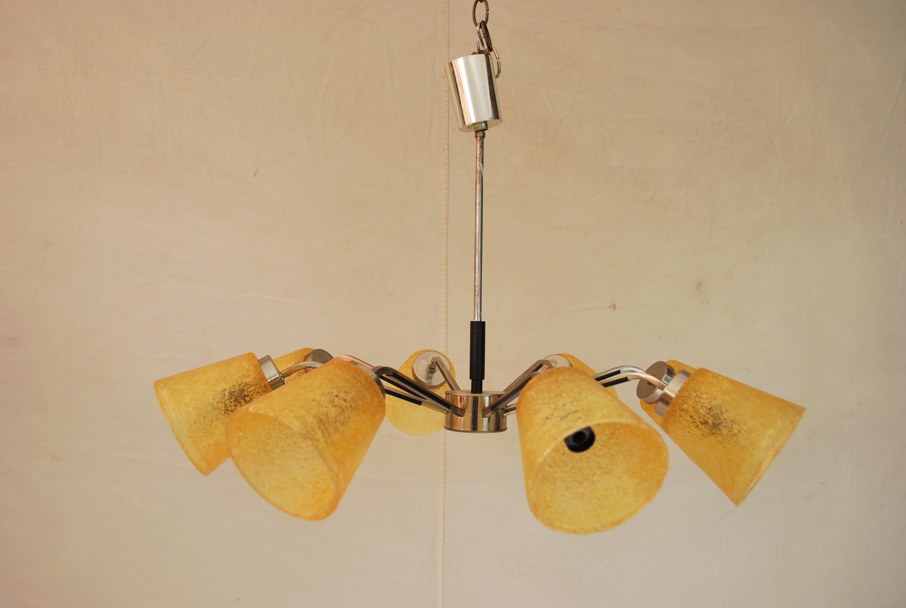 Metal Sexy 1950s Chandelier from Germany For Sale
