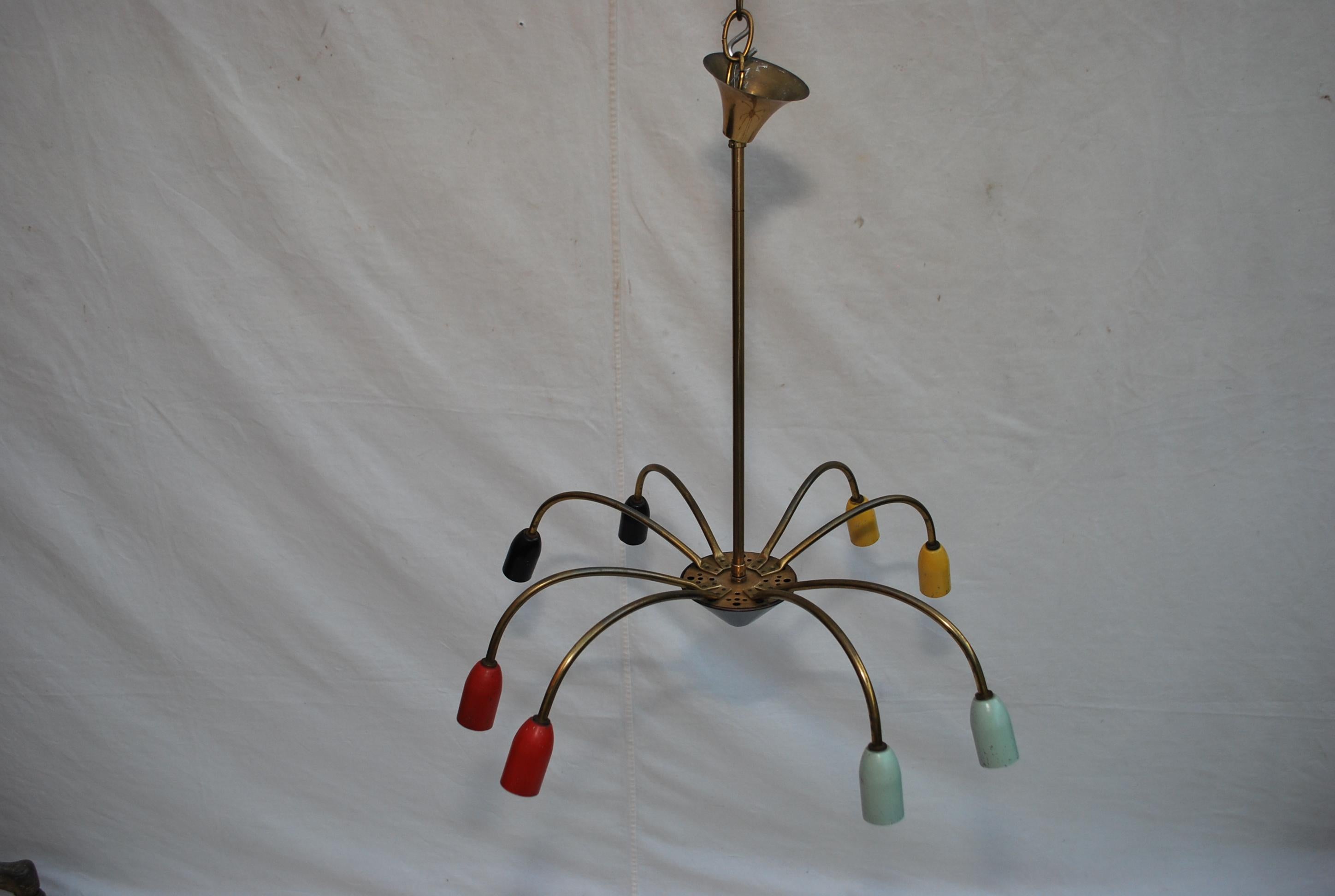 Sexy 1950's French chandelier In Good Condition For Sale In Los Angeles, CA