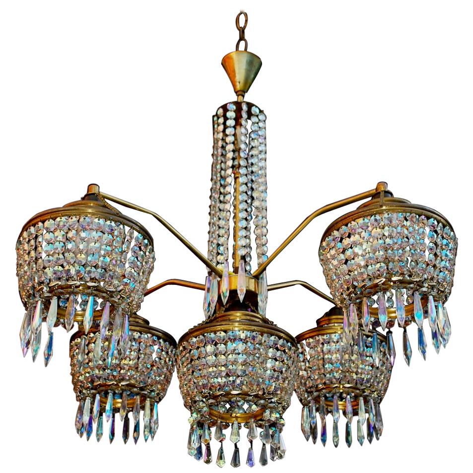 Sexy 1960s Crystal Chandelier For Sale