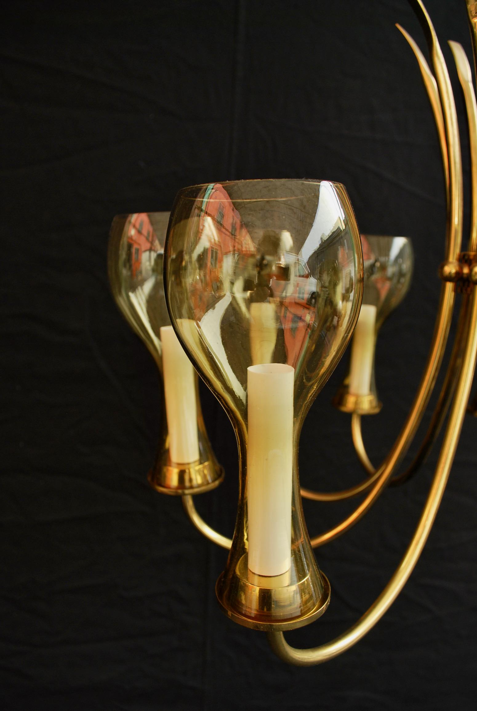 Mid-Century Modern Sexy 1960's Italian Chandelier For Sale