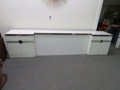 Sexy 1970s Pierre Cardin Queen Size Bed Headboard Nightstands Mid-Century Modern