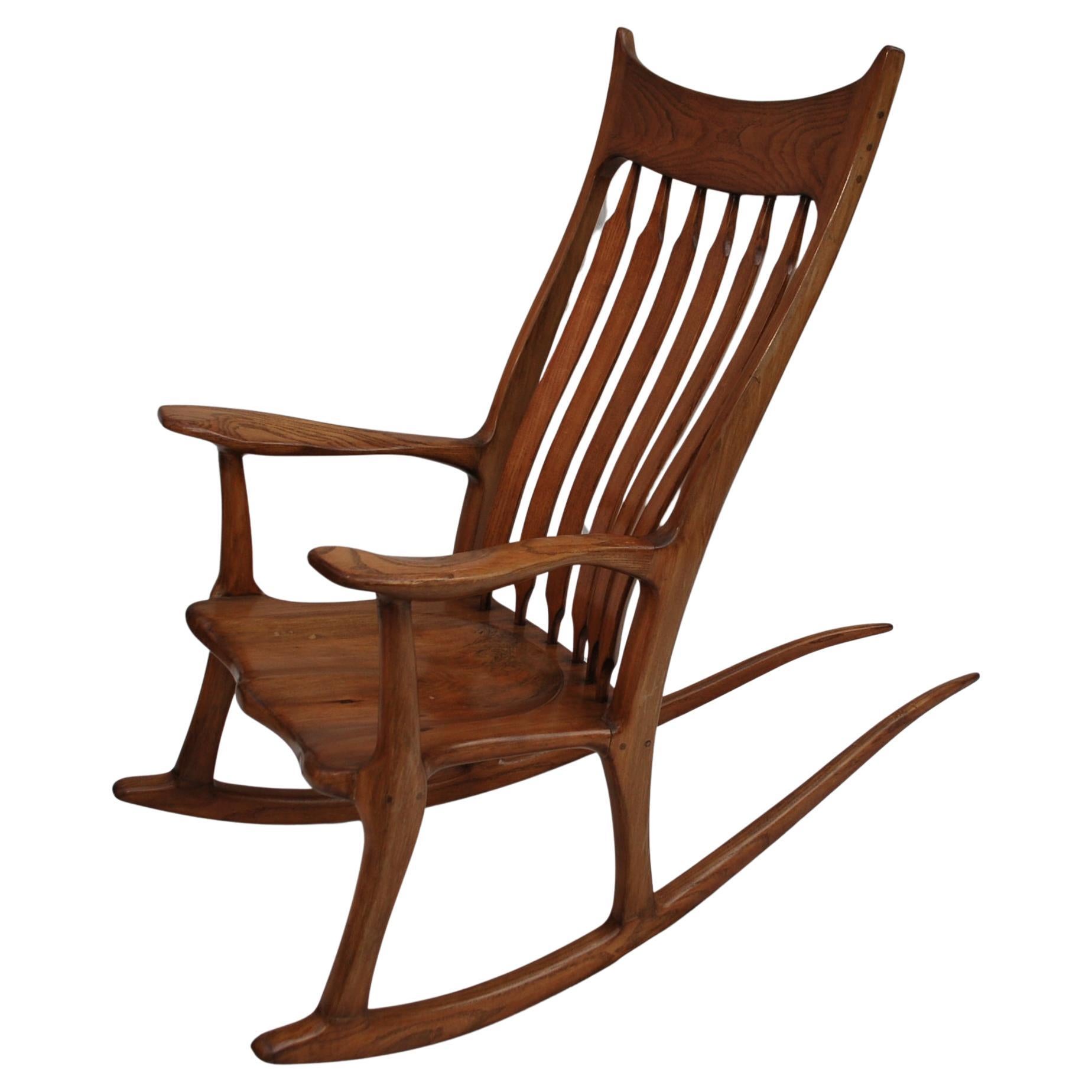 Sexy and elegant  all hands  crafted rocking chair in the style of sam Maloof