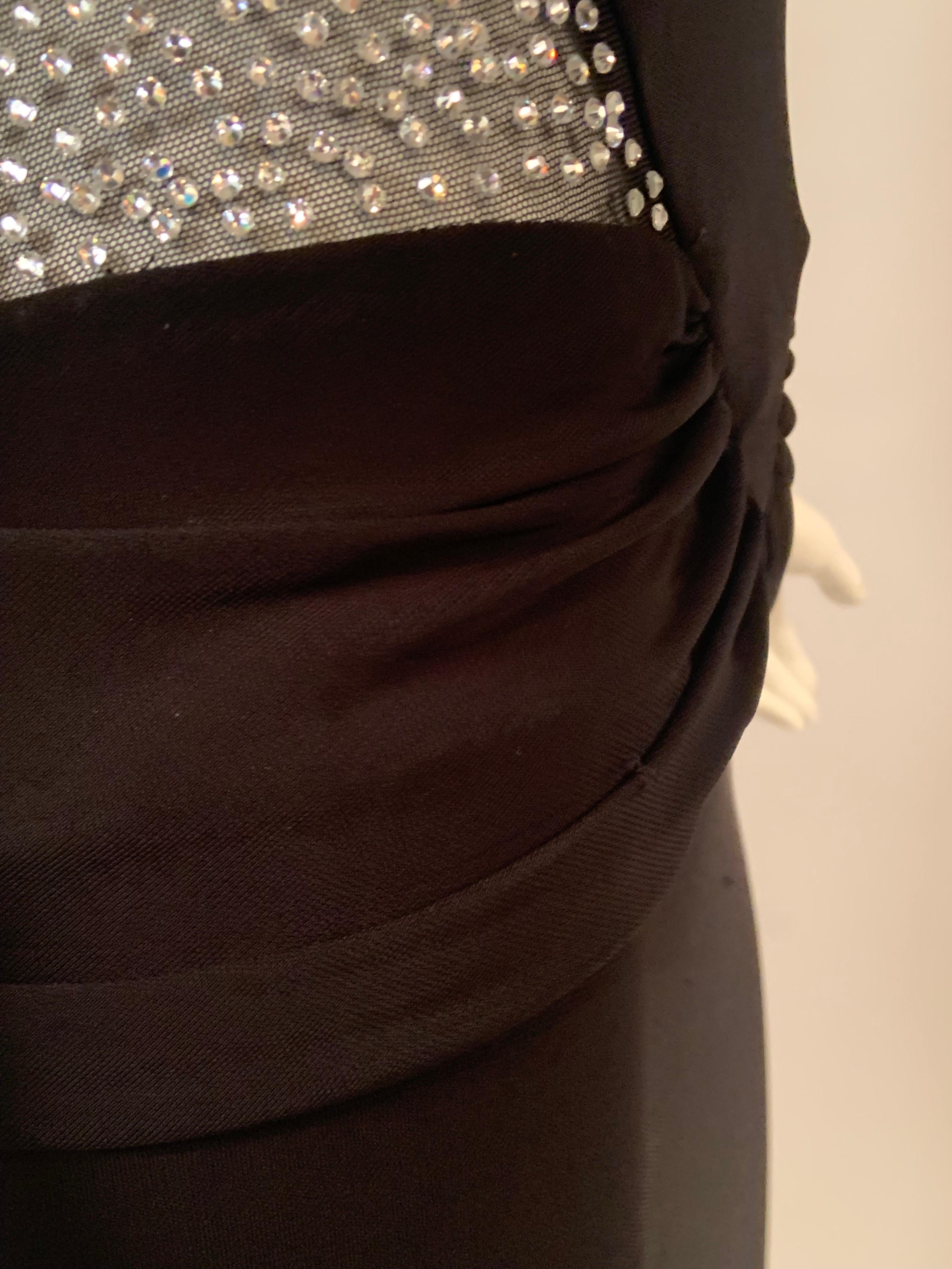 Sexy Black Gown with Rhinestone Studded Sheer Back and Sides For Sale 10