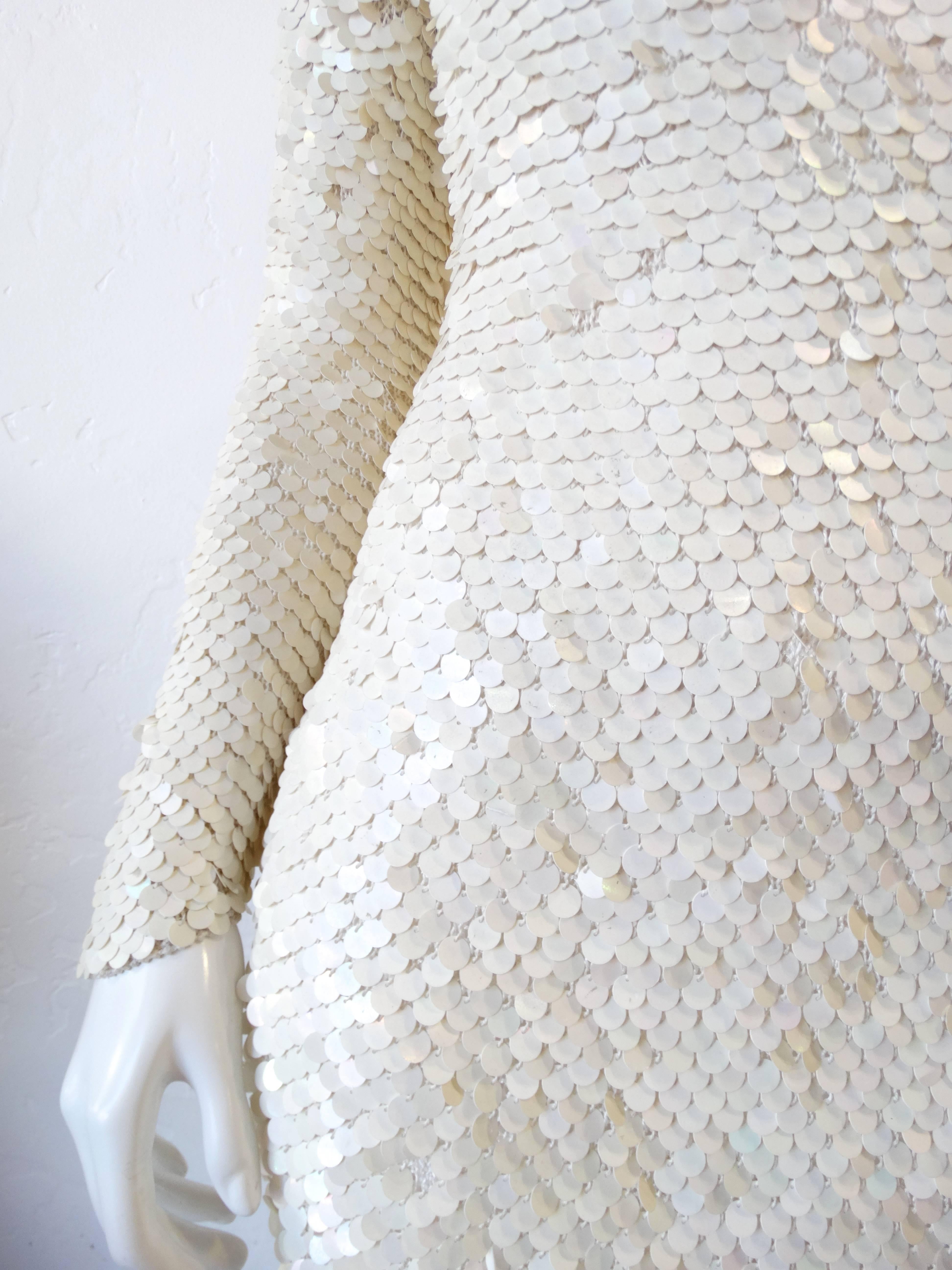 Gray Sexy Cream Sequin Knit Cocktail Dress