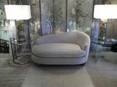 Sexy Curved Mid-Century Modern Loveseat