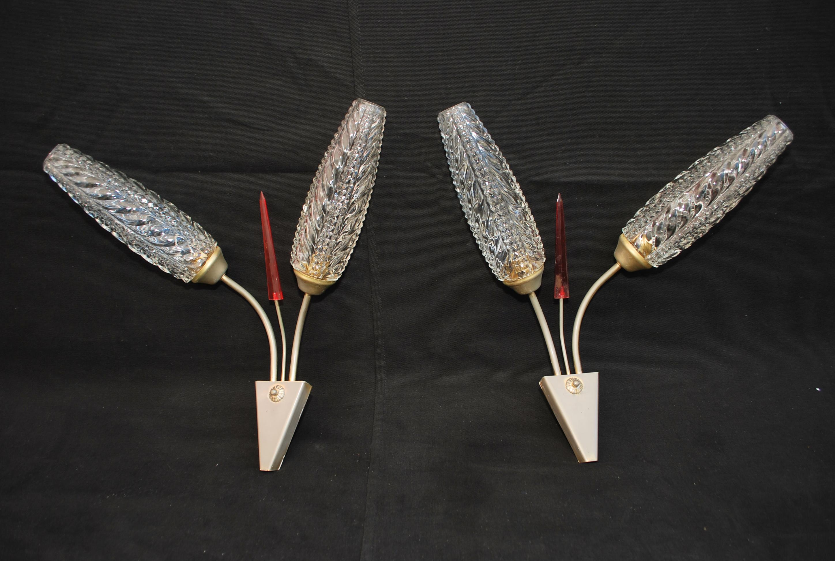 sexy French mid century sconces ( matching chandelier ) For Sale 1