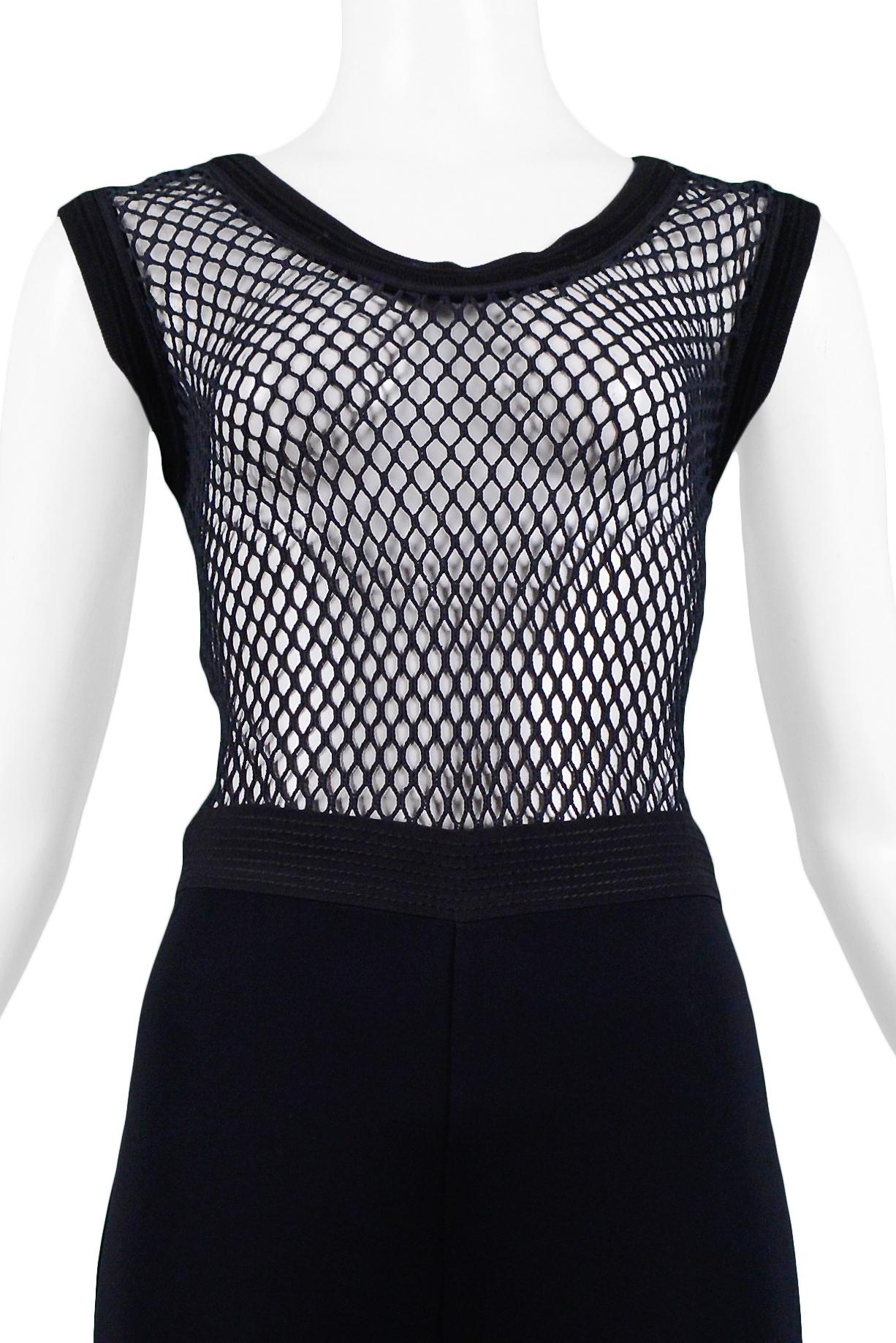 Noir Combinaison sexy Gianfranco Ferre en maille noire à illusion de transparence en vente