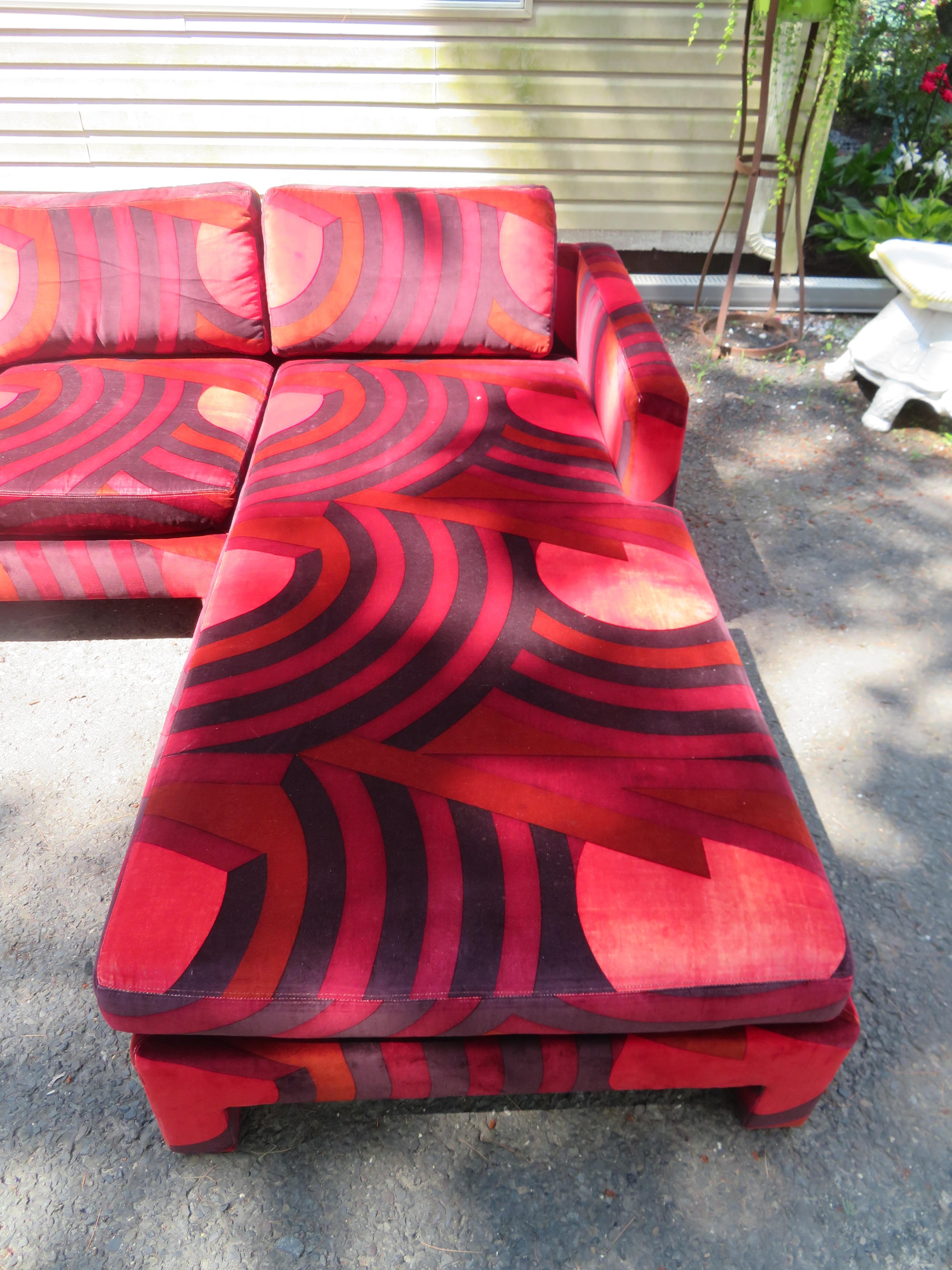 red and black sectional
