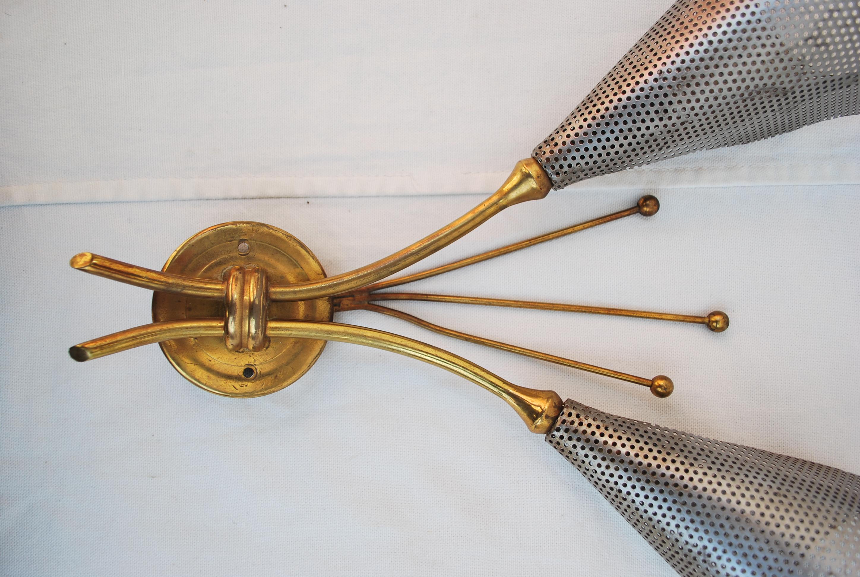 Mid-20th Century Sexy Midcentury French Sconces Design by Kobis Lorence For Sale