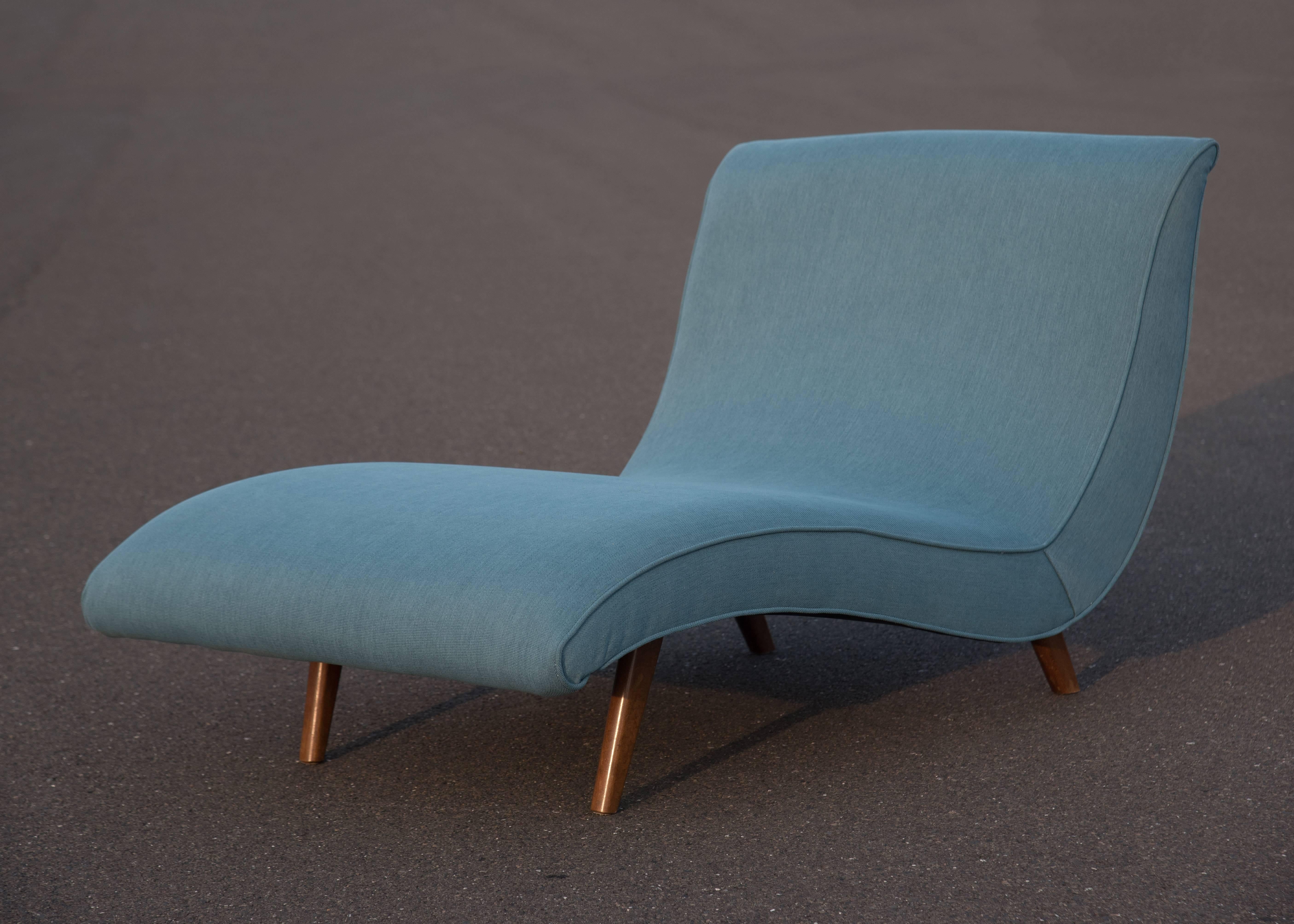 Fabric Sexy Mid-Century Modern Updated Chaise in the Style of Adrian Pearsall