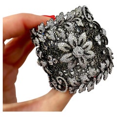 Sexy White Gold & 24.84ct of Diamonds Bracelet 2.25 Inches Wide by Jacob & Co