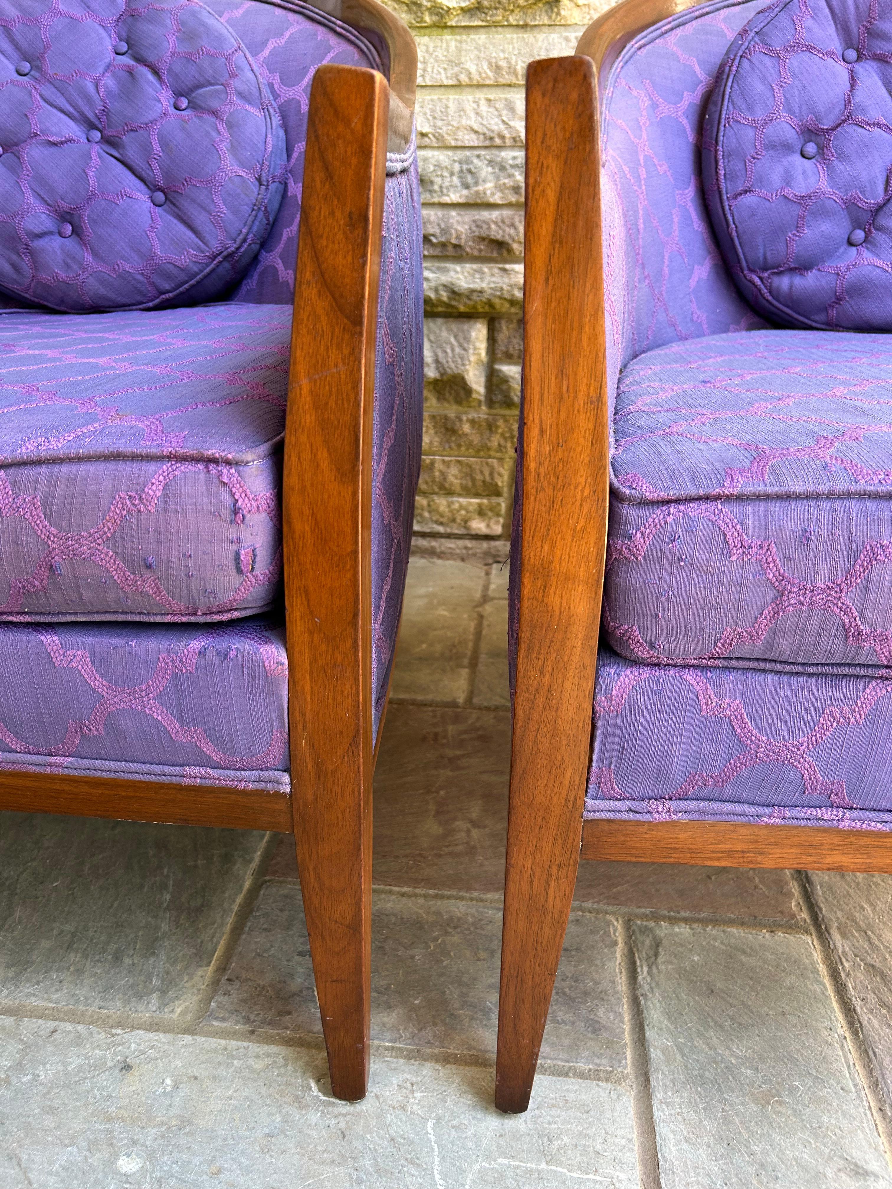 Paire de chaises à dossier en noyer de style Harvey Probber The Modernity en vente 4