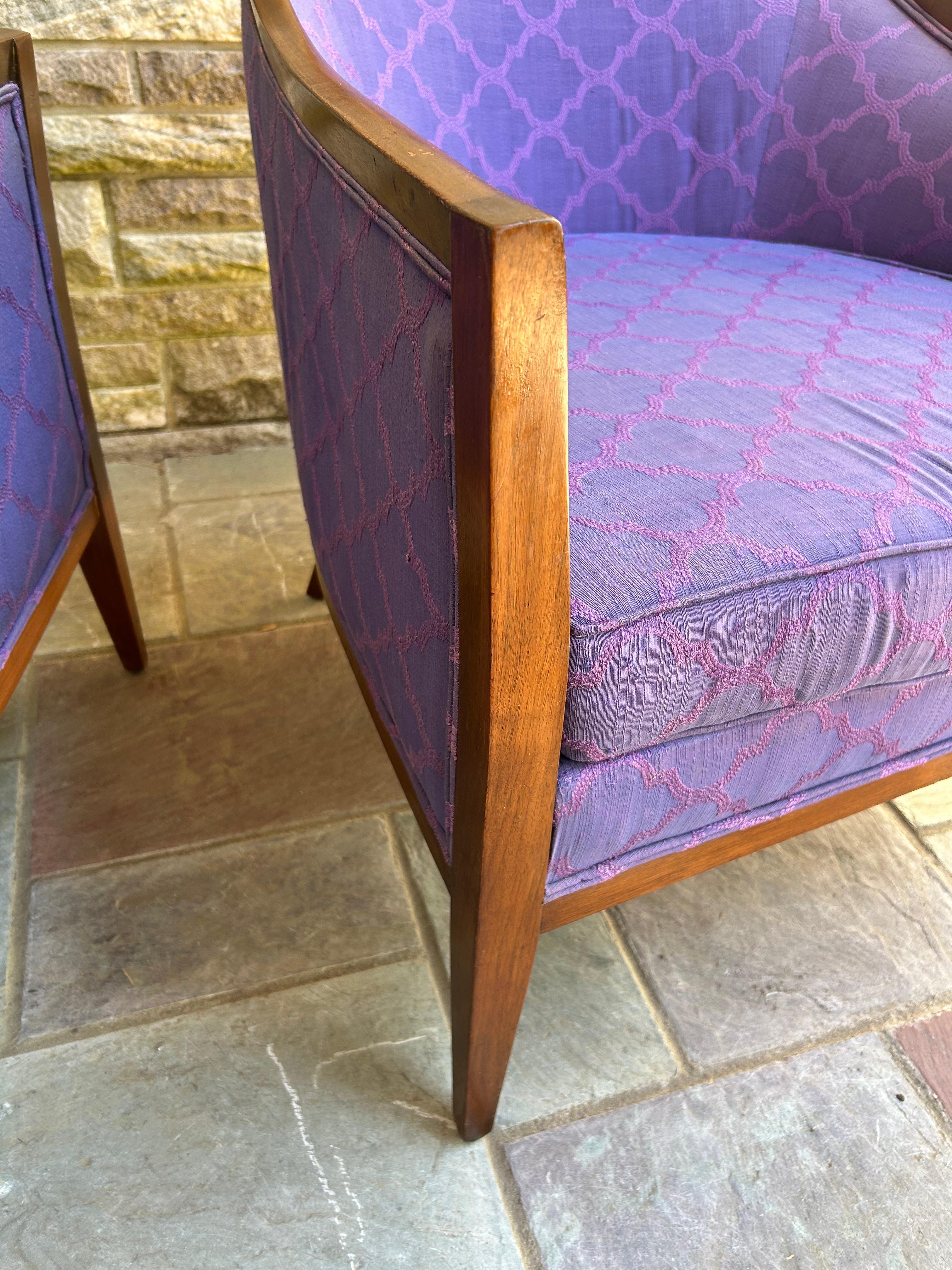Mid-Century Modern Paire de chaises à dossier en noyer de style Harvey Probber The Modernity en vente