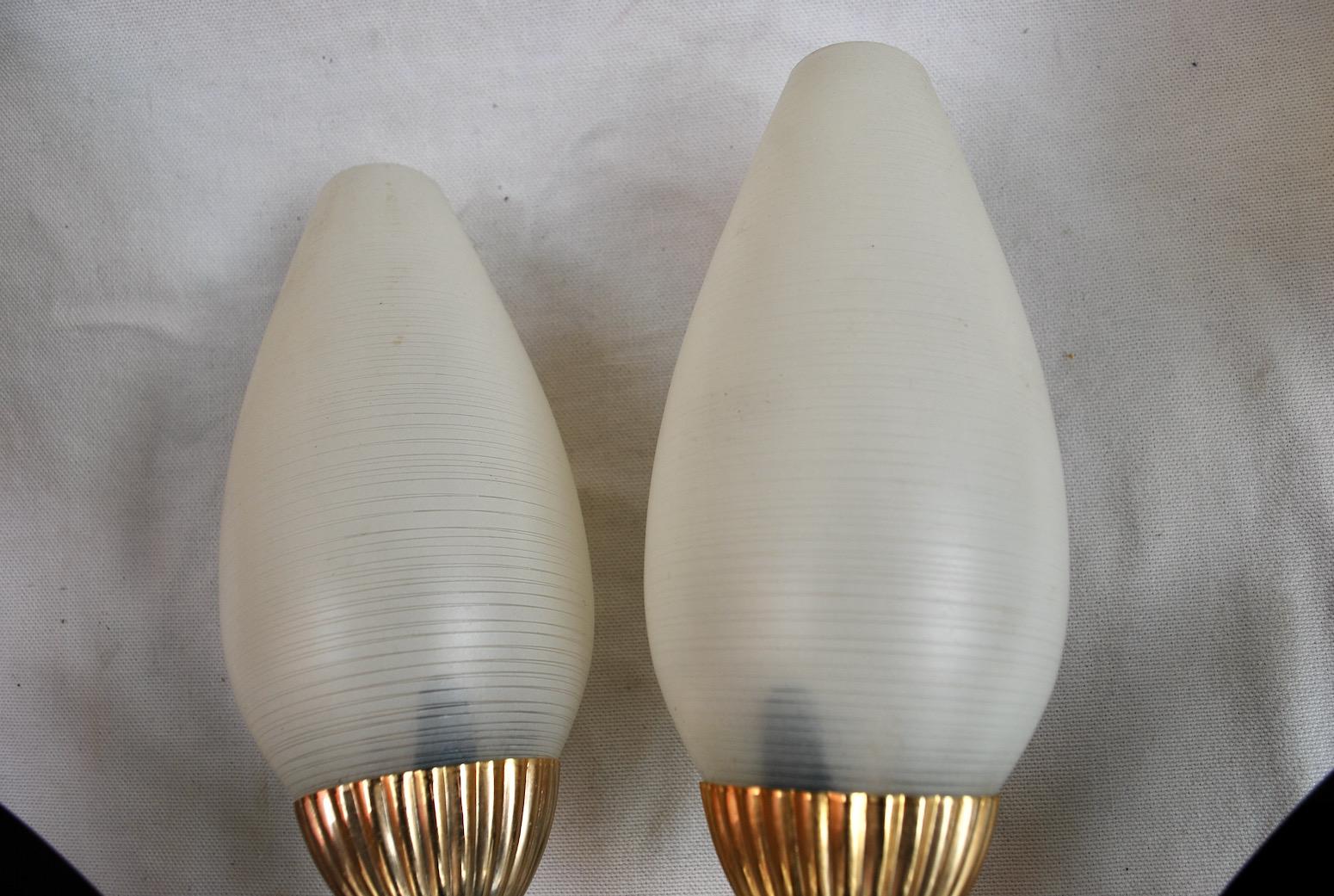Mid-20th Century Sexy Pair of 1950's French Sconces For Sale