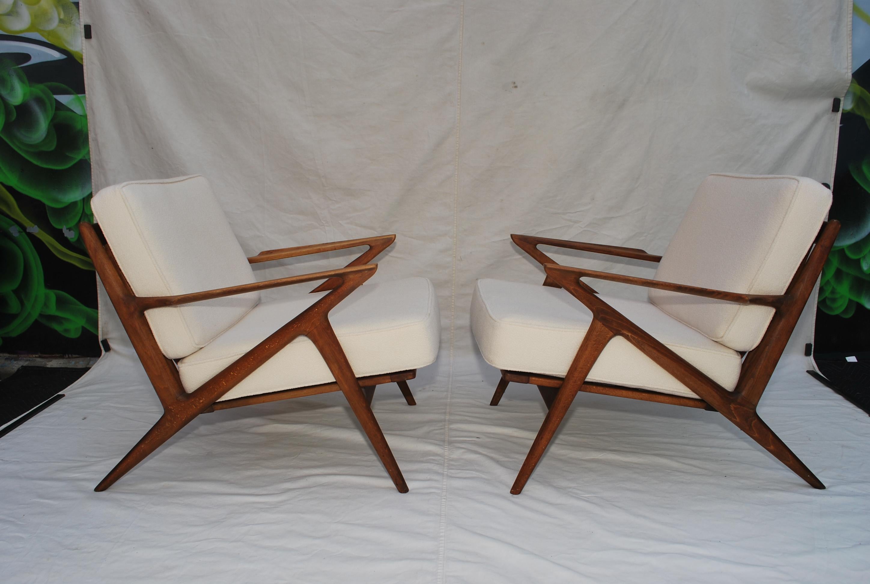 Sexy Pair of 1960's Chairs Design by Poul Jesnsen the Z Chairs Design 5