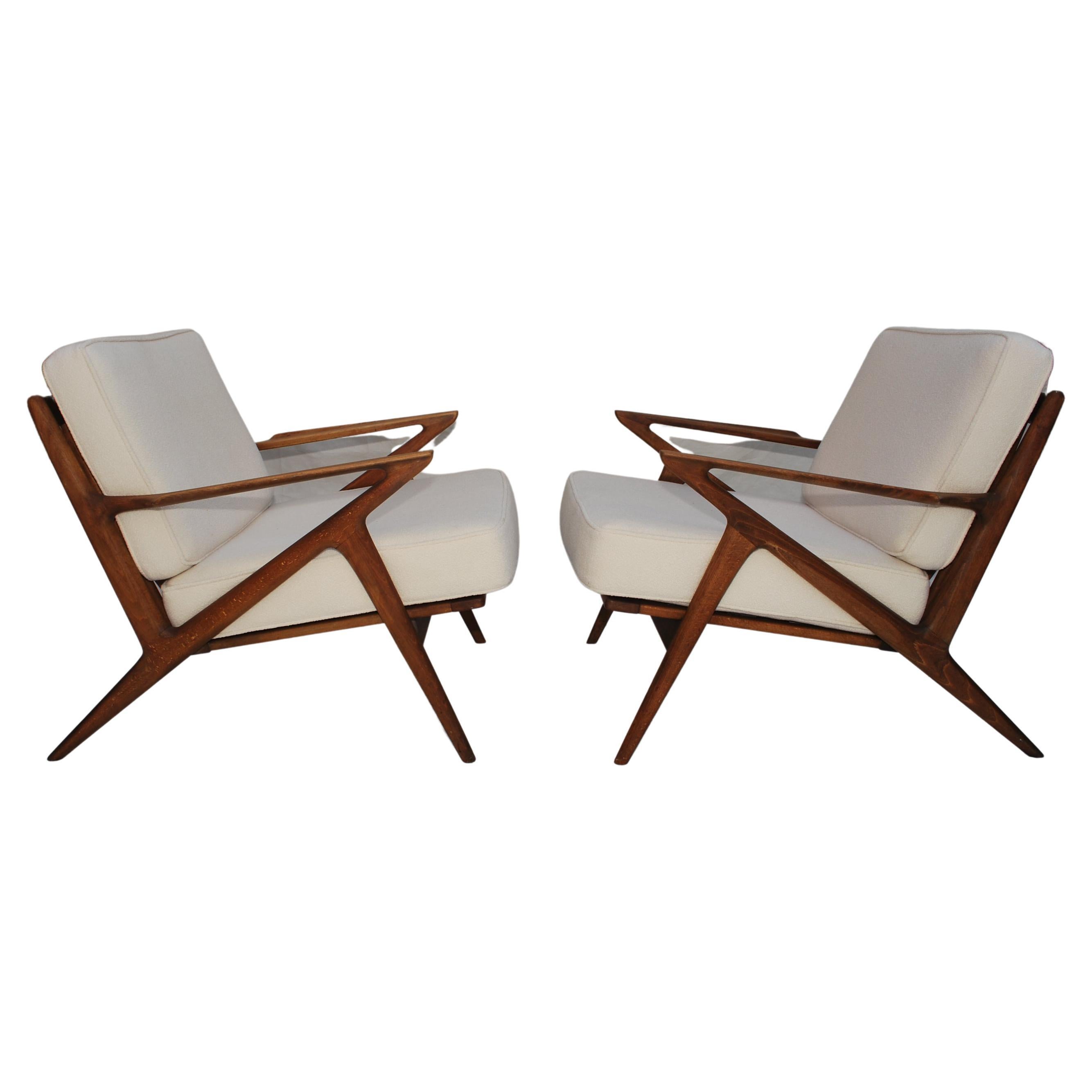 Sexy Pair of 1960's Chairs Design by Poul Jesnsen the Z Chairs Design