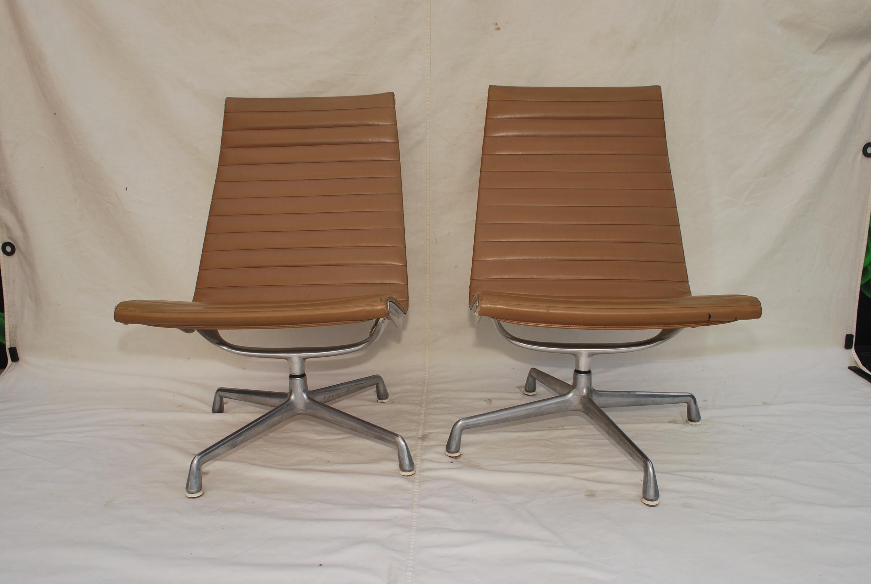 Mid-Century Modern Sexy Pair of Herman Miller Chairs Design by Charles Eames