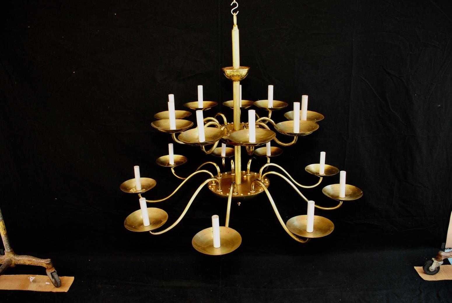 Mid-20th Century Sexy Set of Nine Brass Chandelier by Chapman 'Price Is for One' ( five are sold  For Sale