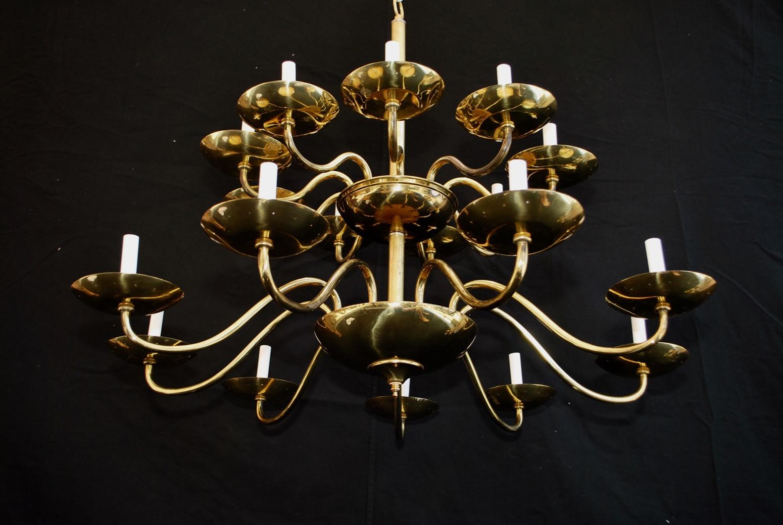 Sexy Set of Nine Brass Chandelier by Chapman 'Price Is for One' ( five are sold  For Sale 2