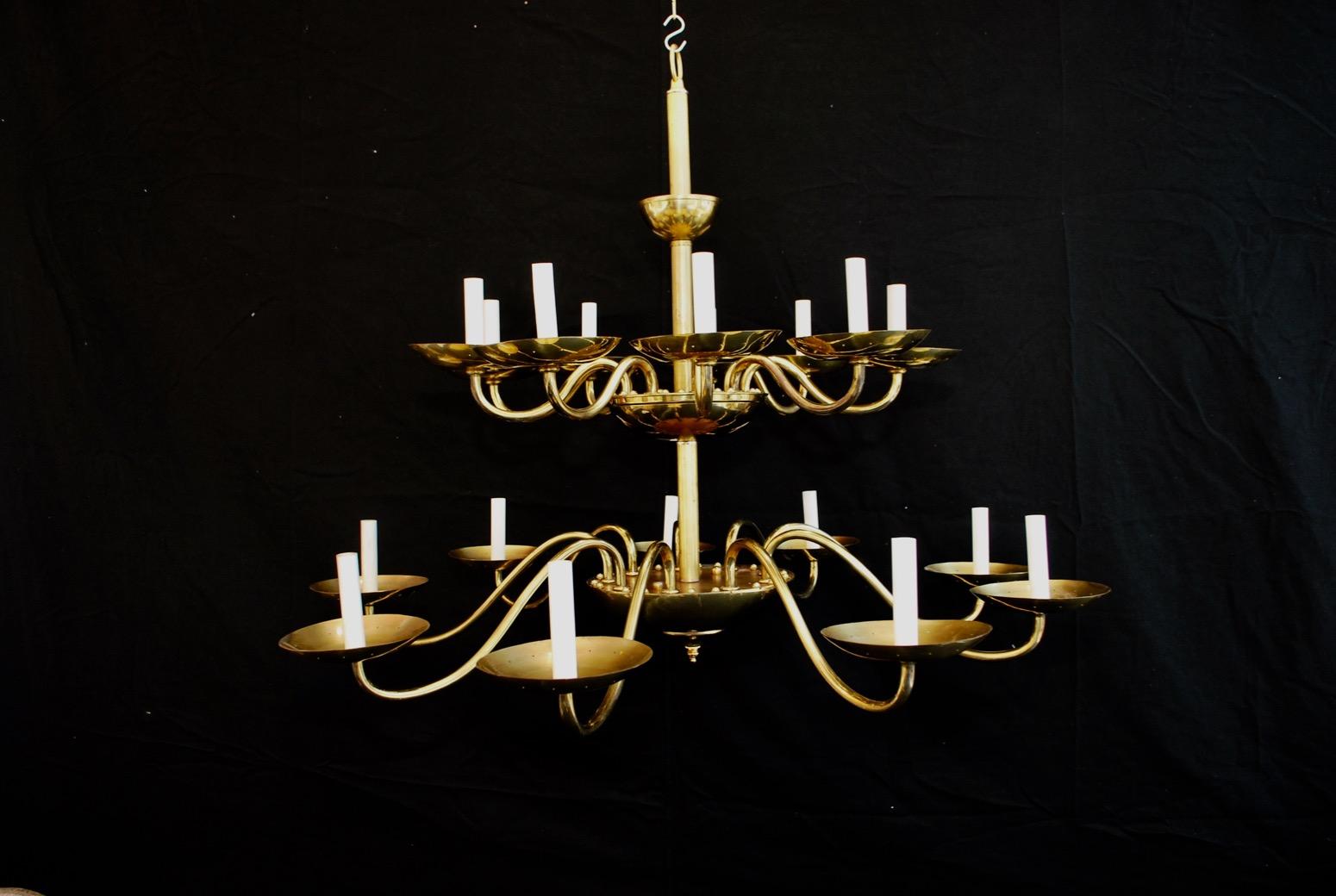 Sexy Set of Nine Brass Chandelier by Chapman 'Price Is for One' ( five are sold  For Sale 3
