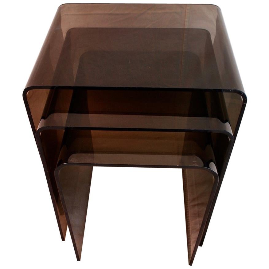 Sexy Set of Three Nesting Side Lucite Tables