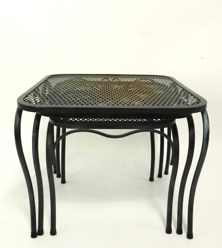 20th Century Sexy Set of Three Nesting Tables Attributed to Woodard