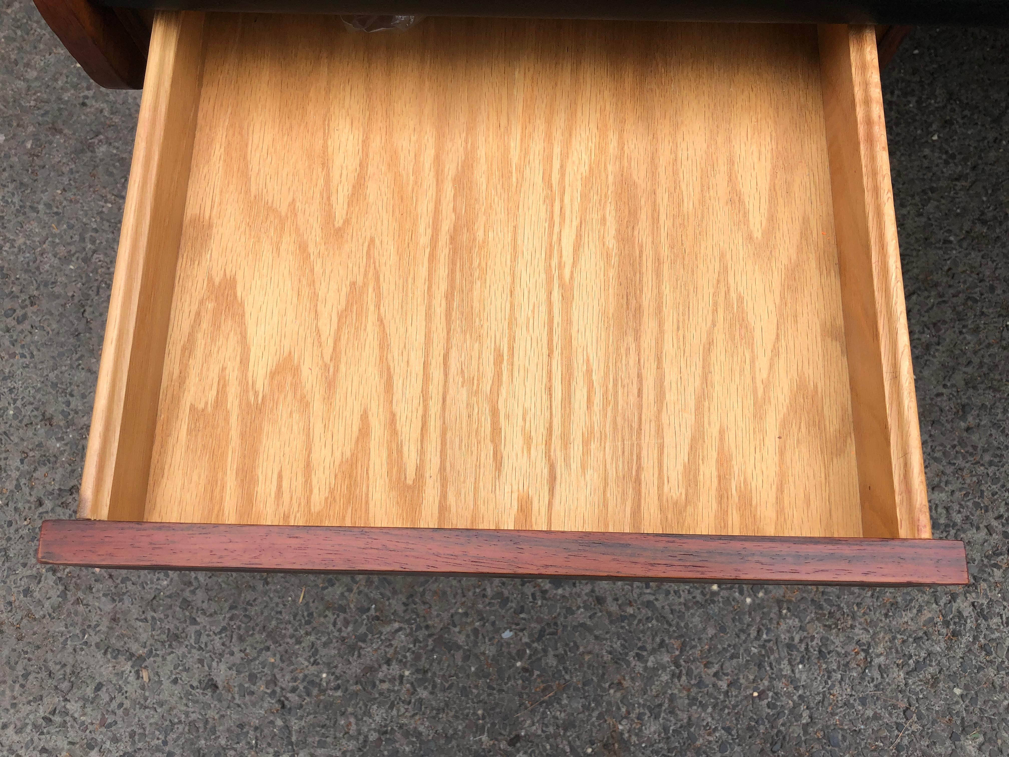 Sexy Slim Rosewood and Chrome Desk by Ste. Marie and Laurent Mid-Century In Good Condition For Sale In Pemberton, NJ