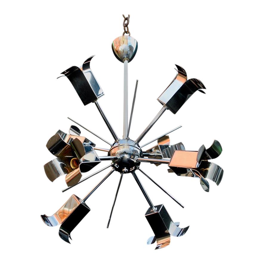 Sexy Small French 1960 Sputnik Chandelier