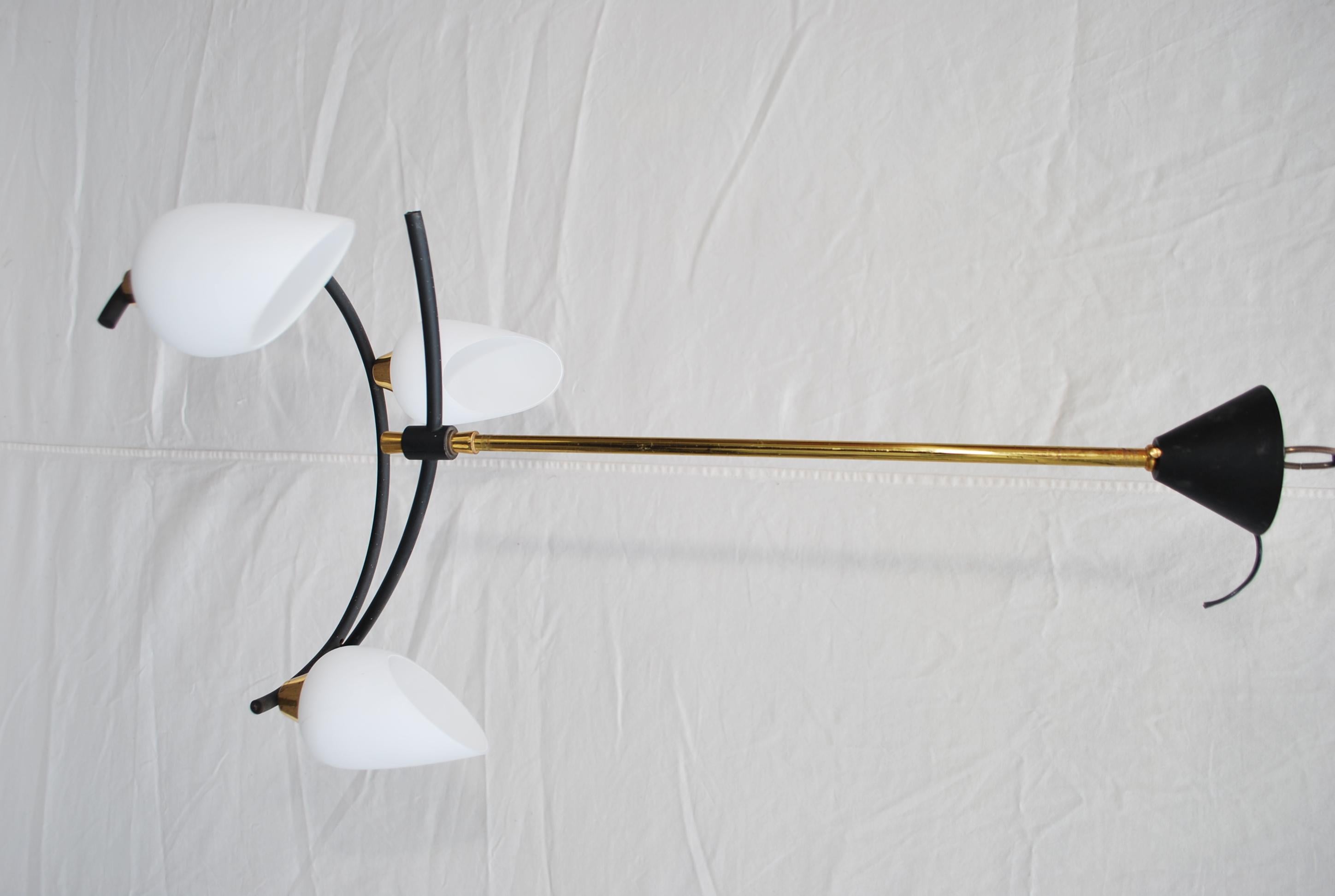 Mid-20th Century Sexy small mid century French chandelier design by Maison Arlus For Sale