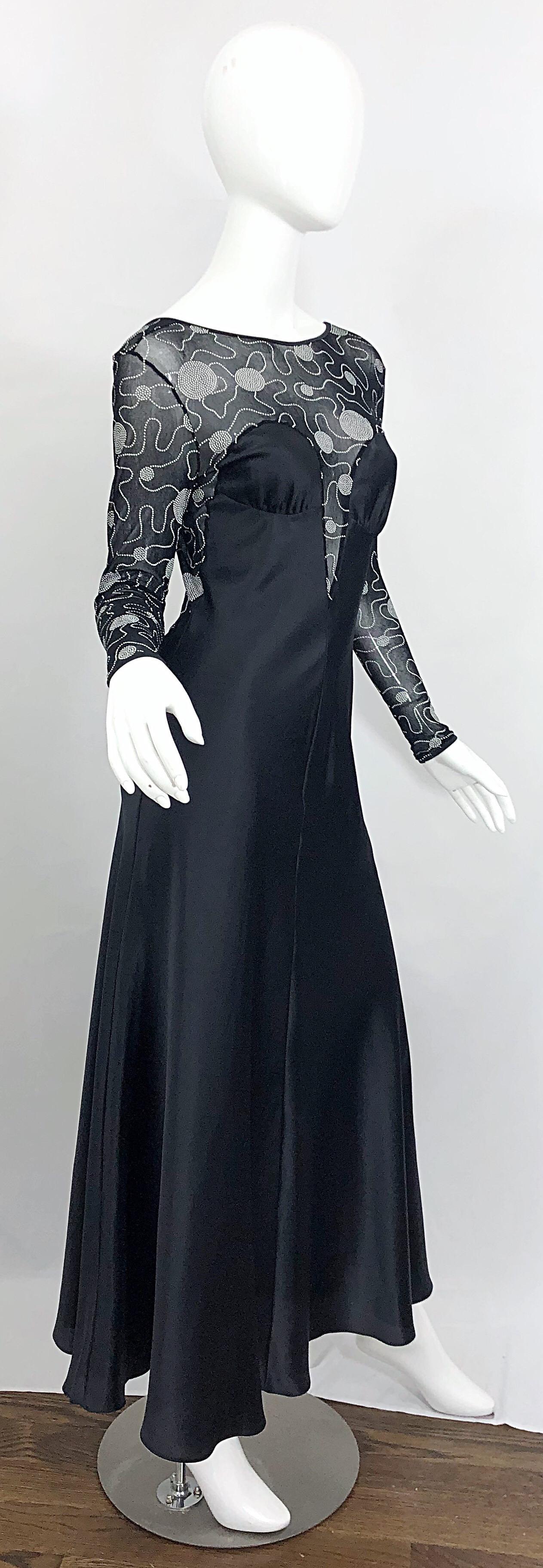 Sexy Vintage Bob Mackie Kleid mit tiefem Rücken und langen Ärmeln für den Abend im Angebot 5