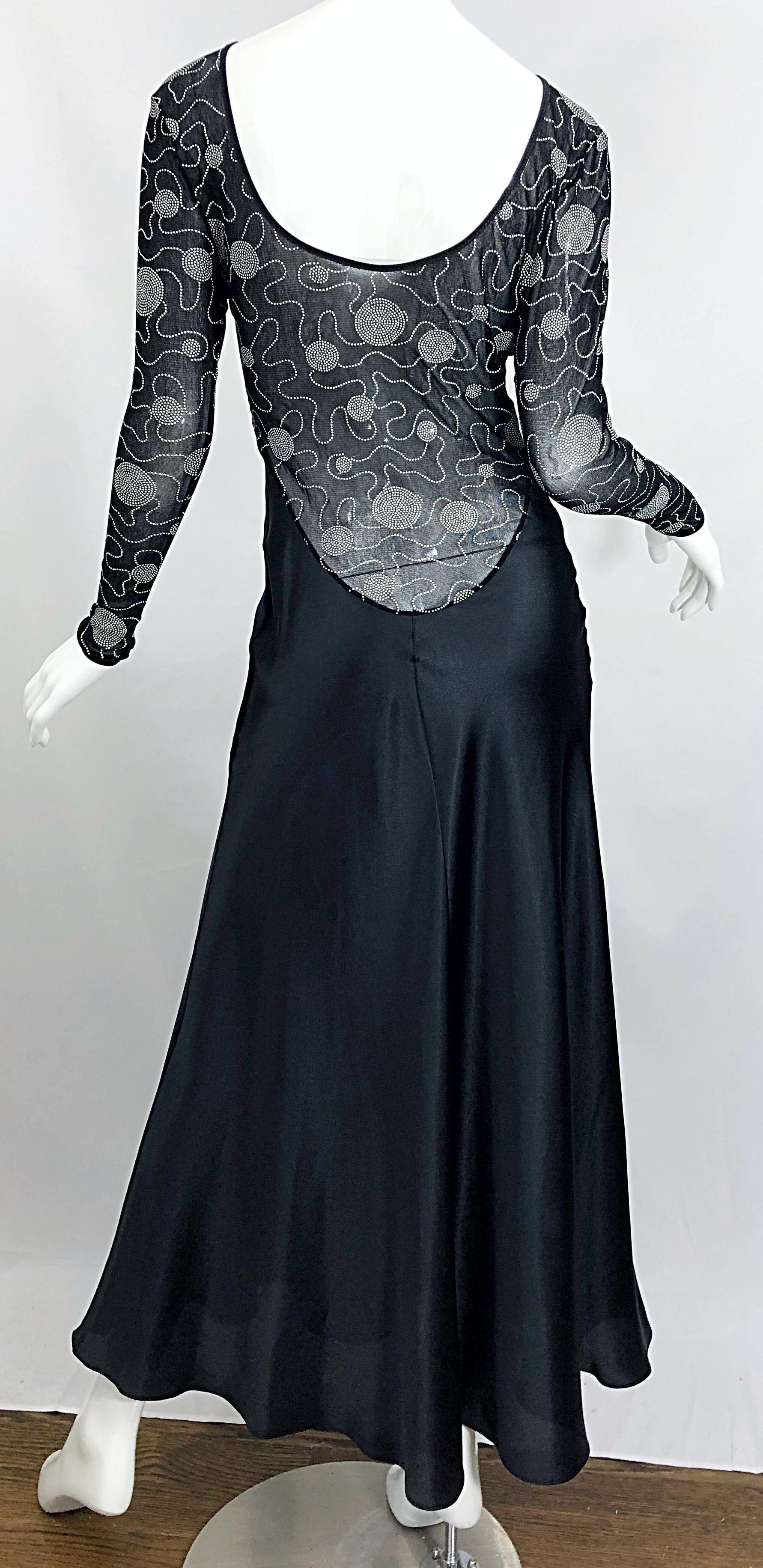 Sexy Vintage Bob Mackie Kleid mit tiefem Rücken und langen Ärmeln für den Abend im Angebot 6