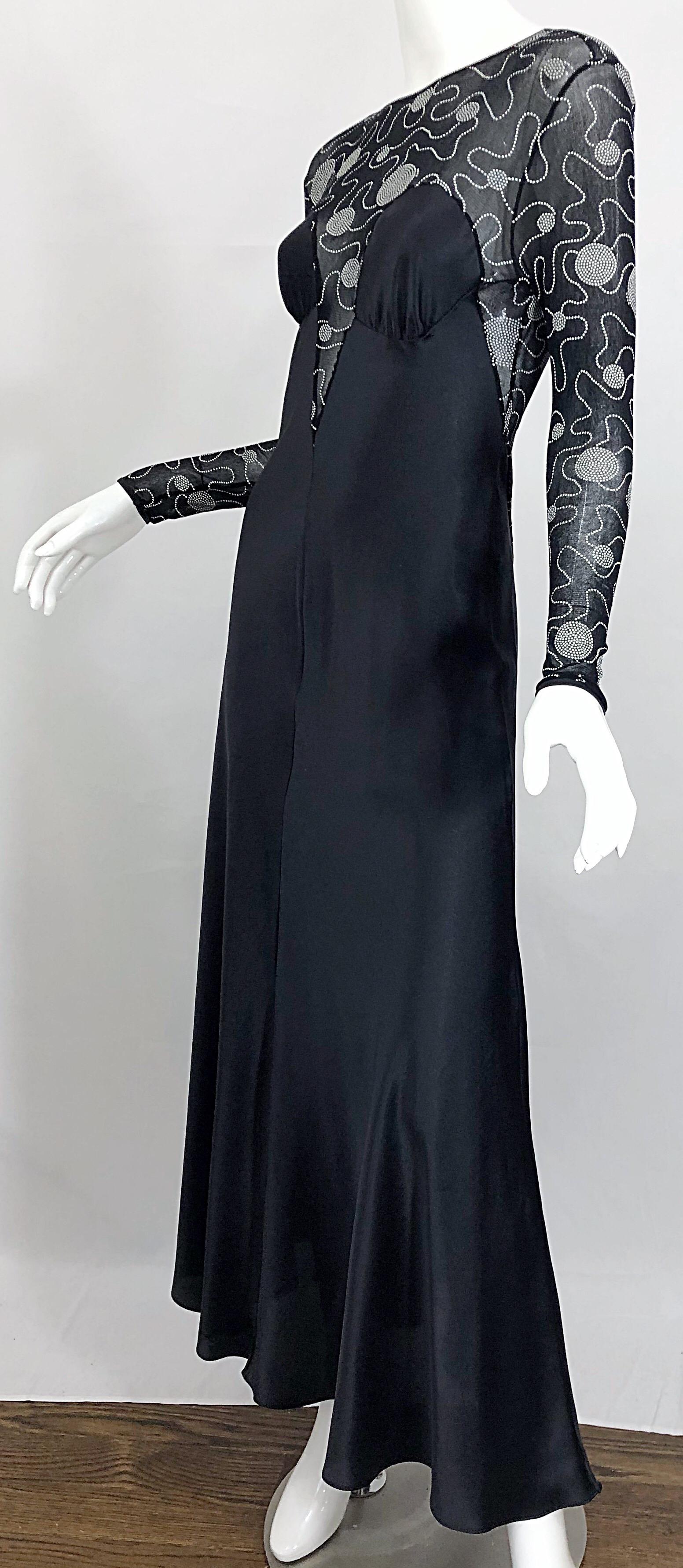 Sexy Vintage Bob Mackie Kleid mit tiefem Rücken und langen Ärmeln für den Abend im Angebot 7