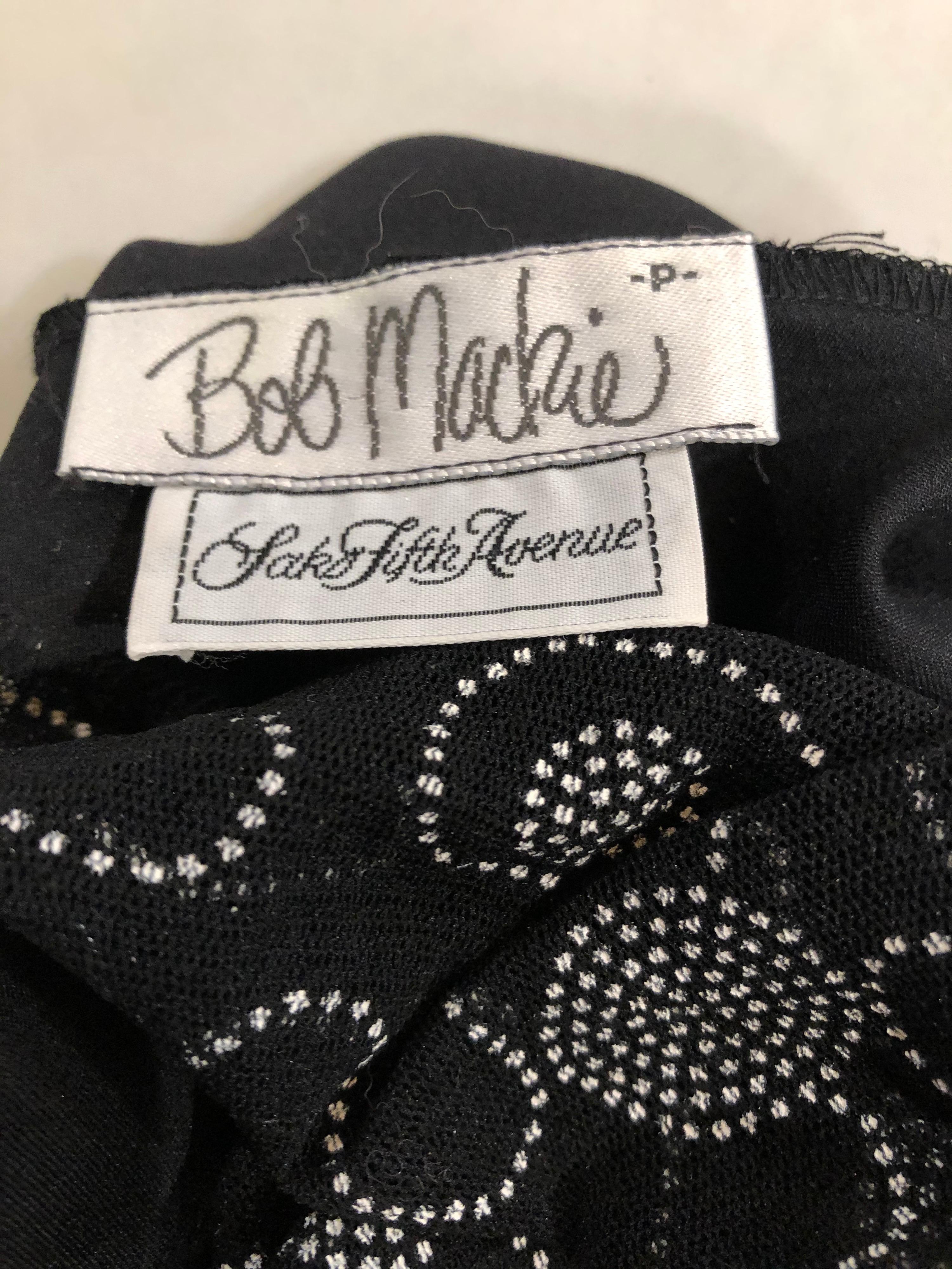 Sexy Vintage Bob Mackie Kleid mit tiefem Rücken und langen Ärmeln für den Abend (Schwarz) im Angebot