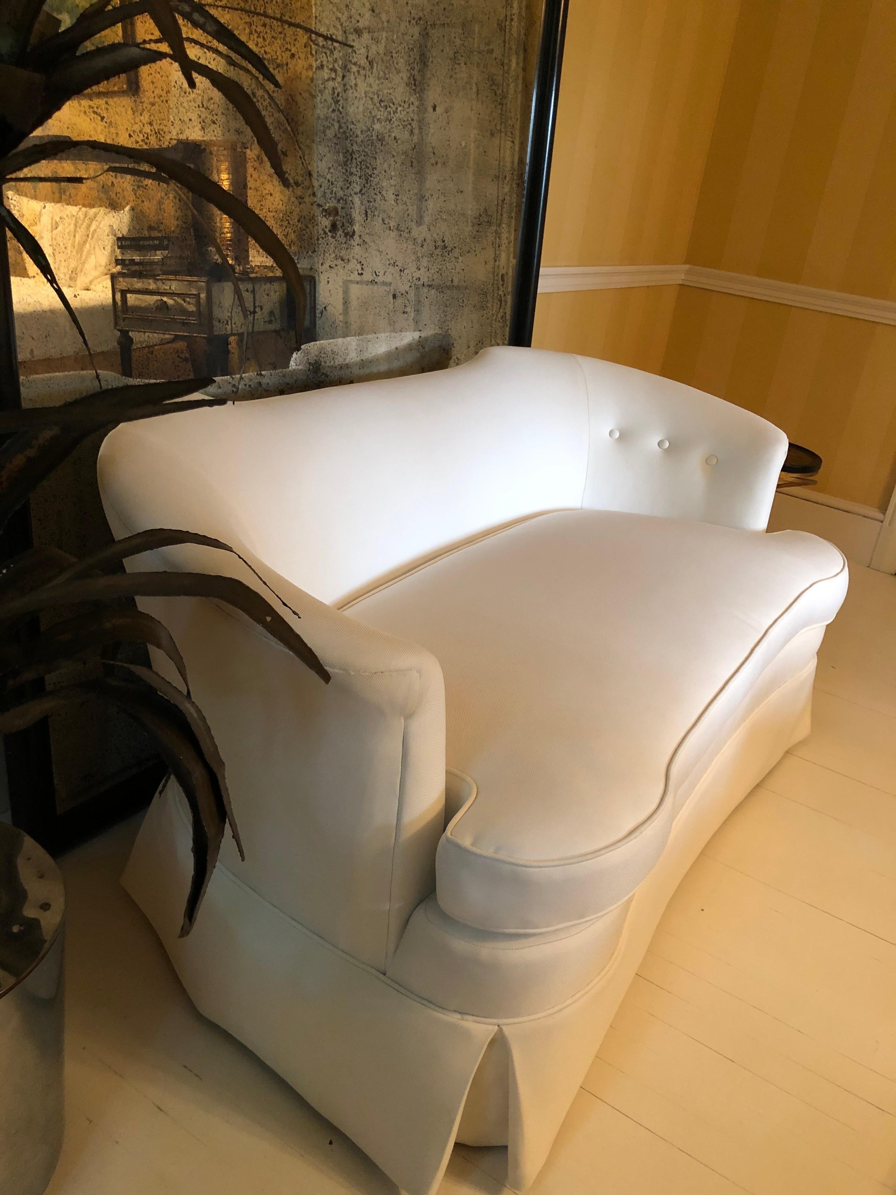 Hollywood Regency Sexy Vintage Curvy Plush Settee Loveseat
