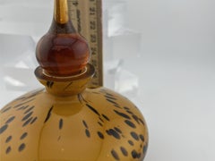 Sexy Vintage Murano Art of Vintage Glass Amber Tone Leopard/Tortoise Perfume Bottle 1960s