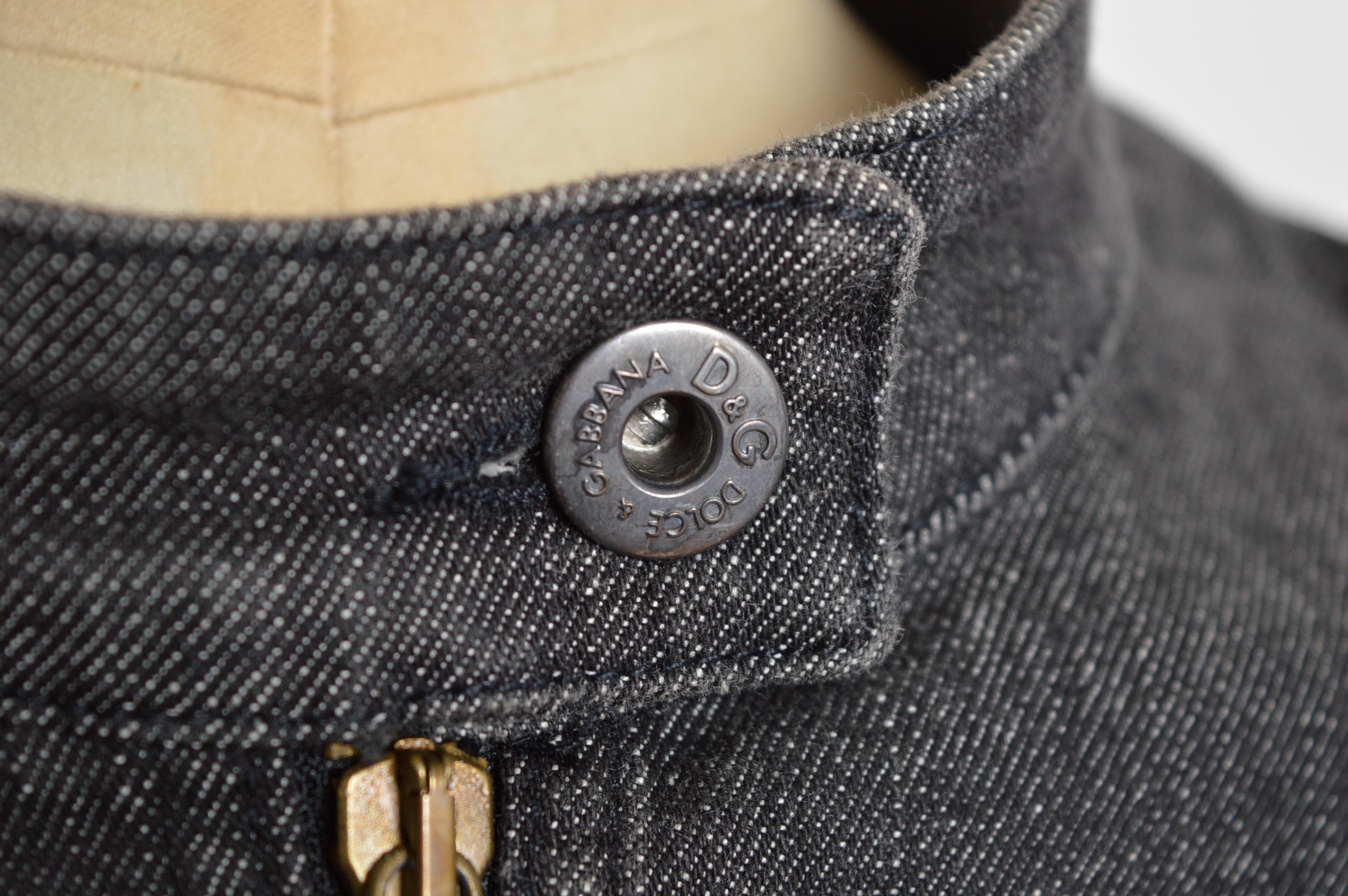 Nero Sexy Y2k Dolce & Gabbana Charcoal Grey fitted denim Lace Up corset Jacket in vendita