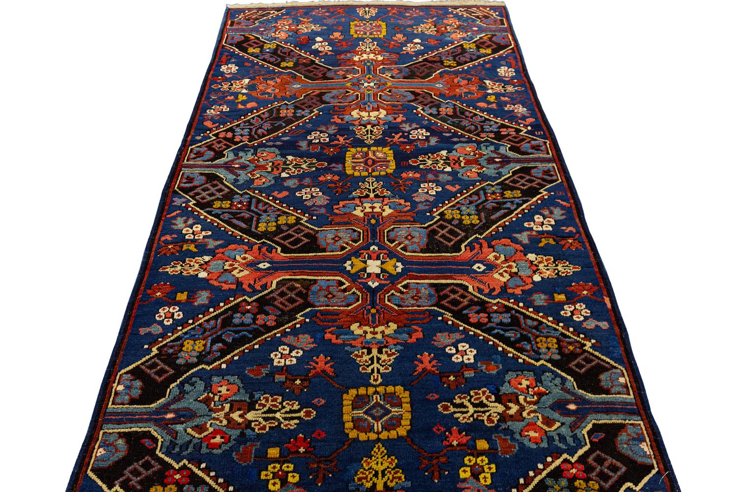 Seychour with All-Over Field in Rust&Navy Tones Fine Caucasian Rug, 1880-1900 In Good Condition In Ferrara, IT