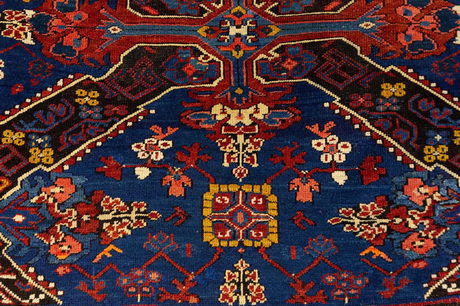 Seychour with All-Over Field in Rust&Navy Tones Fine Caucasian Rug, 1880-1900 1