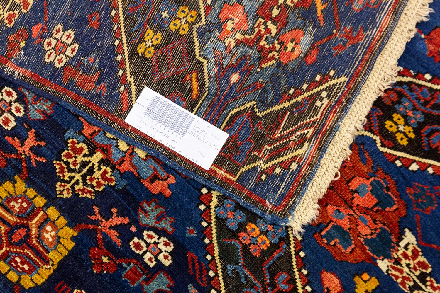Seychour with All-Over Field in Rust&Navy Tones Fine Caucasian Rug, 1880-1900 2