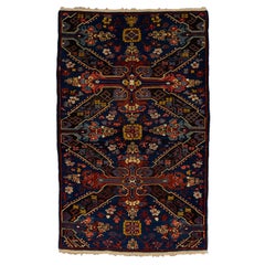 Seychour with All-Over Field in Rust&Navy Tones Fine Caucasian Rug, 1880-1900