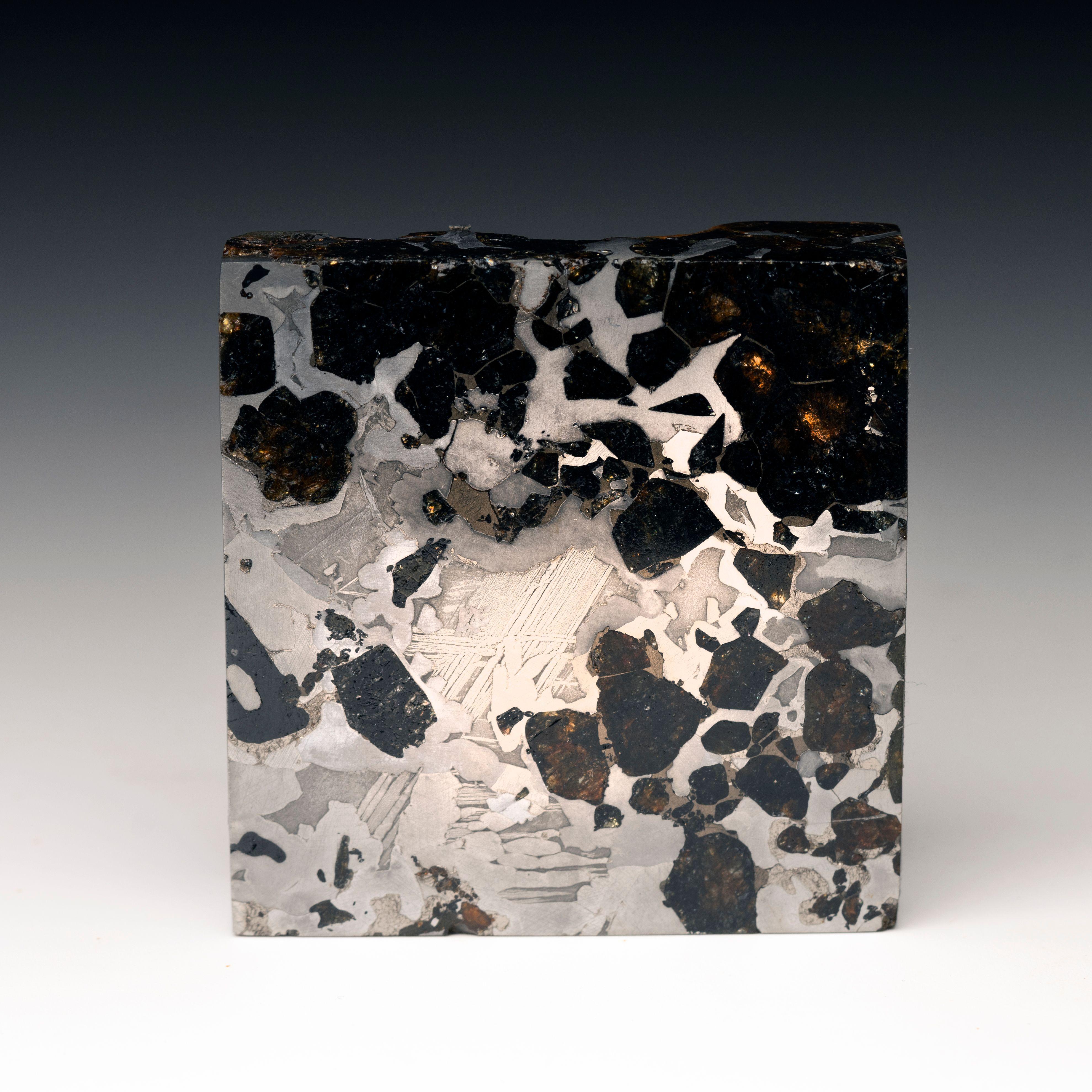 18th Century and Earlier Seymchan Corner-Cut Pallasite Meteorite For Sale