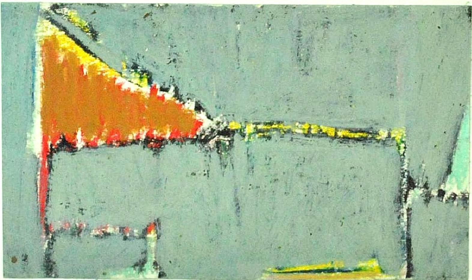 Untitled Abstract Expressionist Painting, 1988. Modernist Composition  - Green Abstract Painting by Seymour Boardman