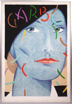 Seymour Chwast - Greta Garbo, 1989 Serigrafía postmoderna firmada sobre papel 128/150