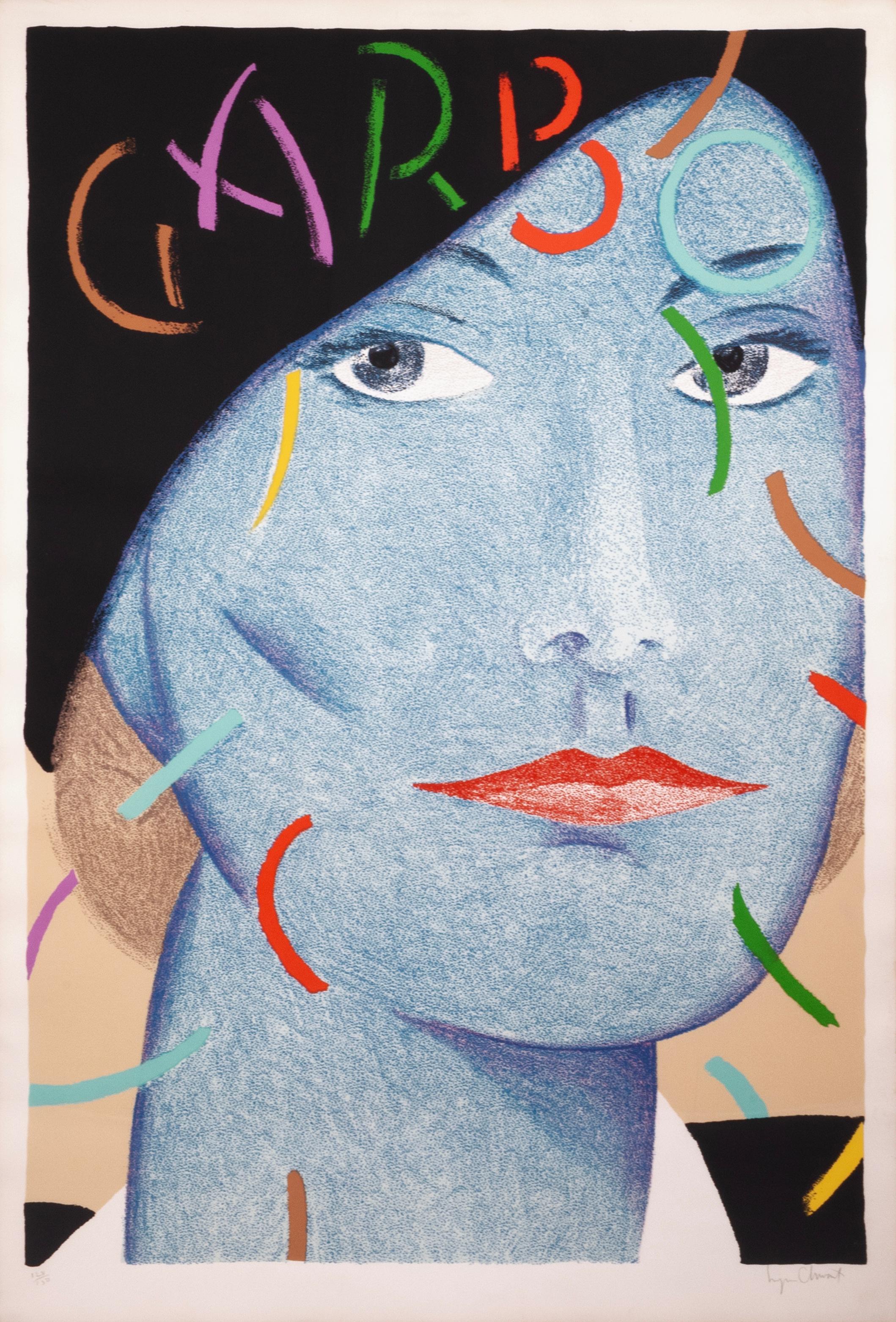Seymour Chwast - Greta Garbo, 1989 Signierter postmoderner Siebdruck auf Papier 128/150 (Postmoderne) im Angebot