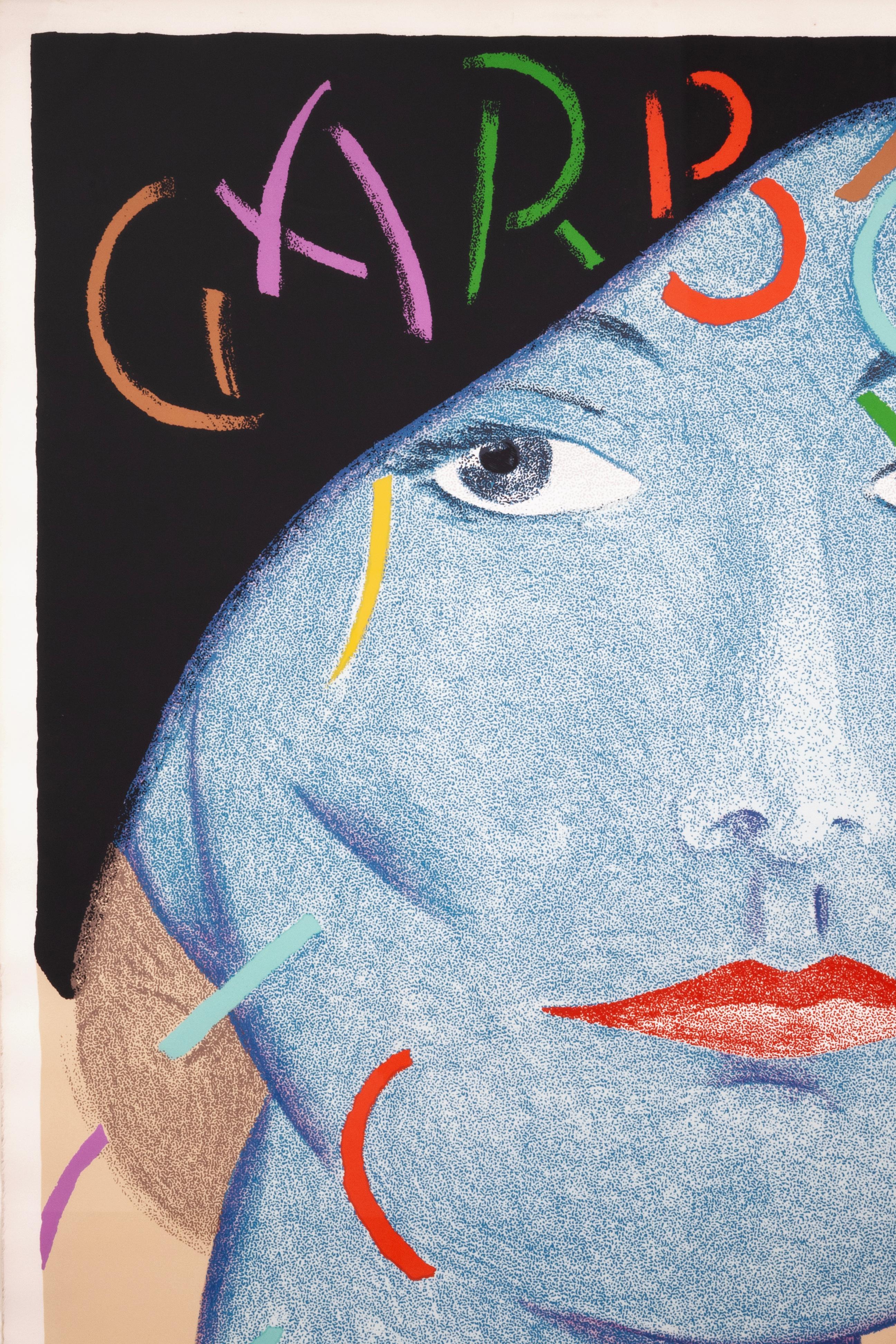 Seymour Chwast - Greta Garbo, 1989 Signierter postmoderner Siebdruck auf Papier 128/150 im Zustand „Gut“ im Angebot in Keego Harbor, MI