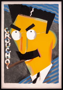 Seymour Chwast - Groucho, 1989 Firmado Serigrafía posmoderna sobre papel 174/200