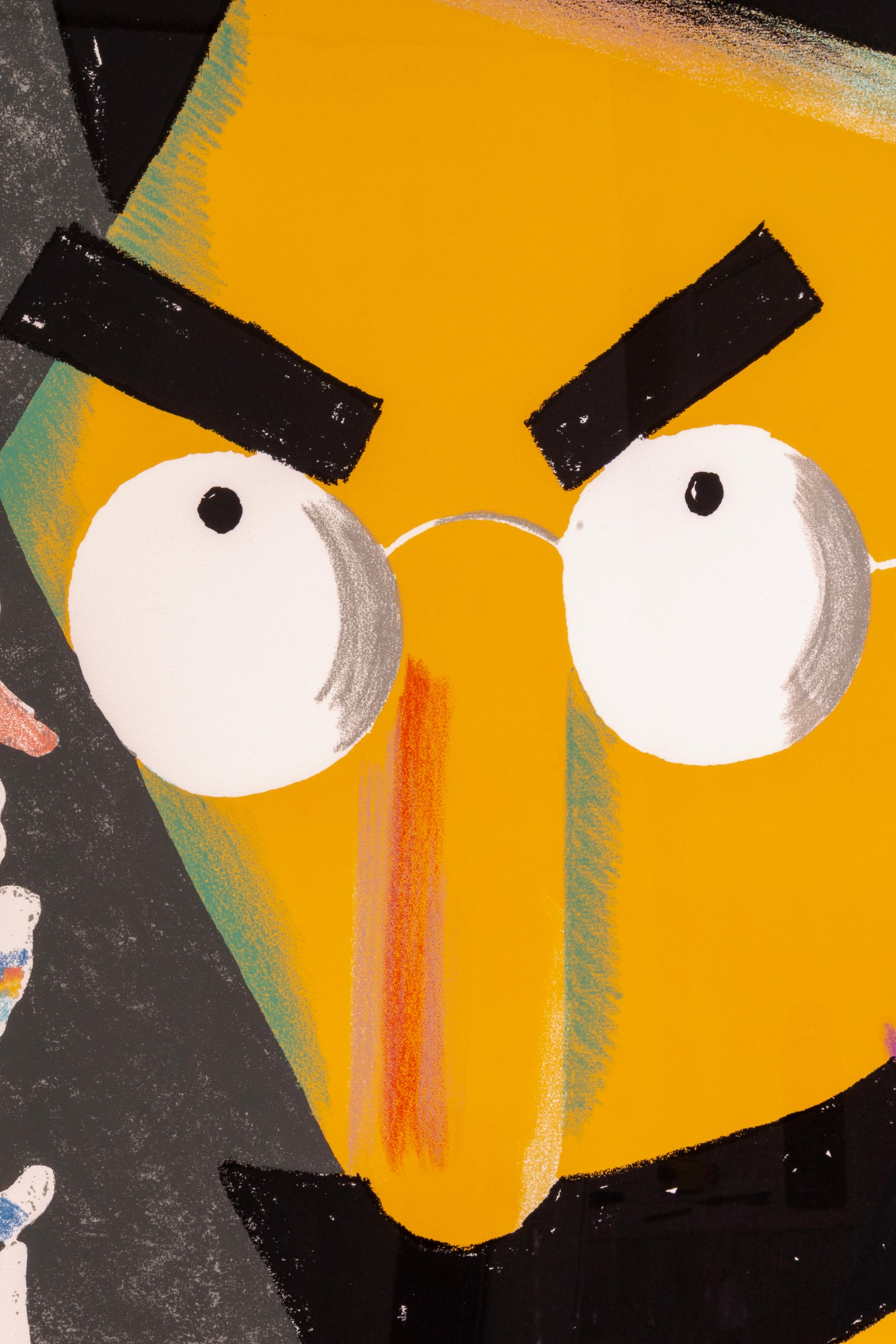 Seymour Chwast - Groucho, 1989 Signierter postmoderner Siebdruck auf Papier 174/200 im Zustand „Gut“ im Angebot in Keego Harbor, MI