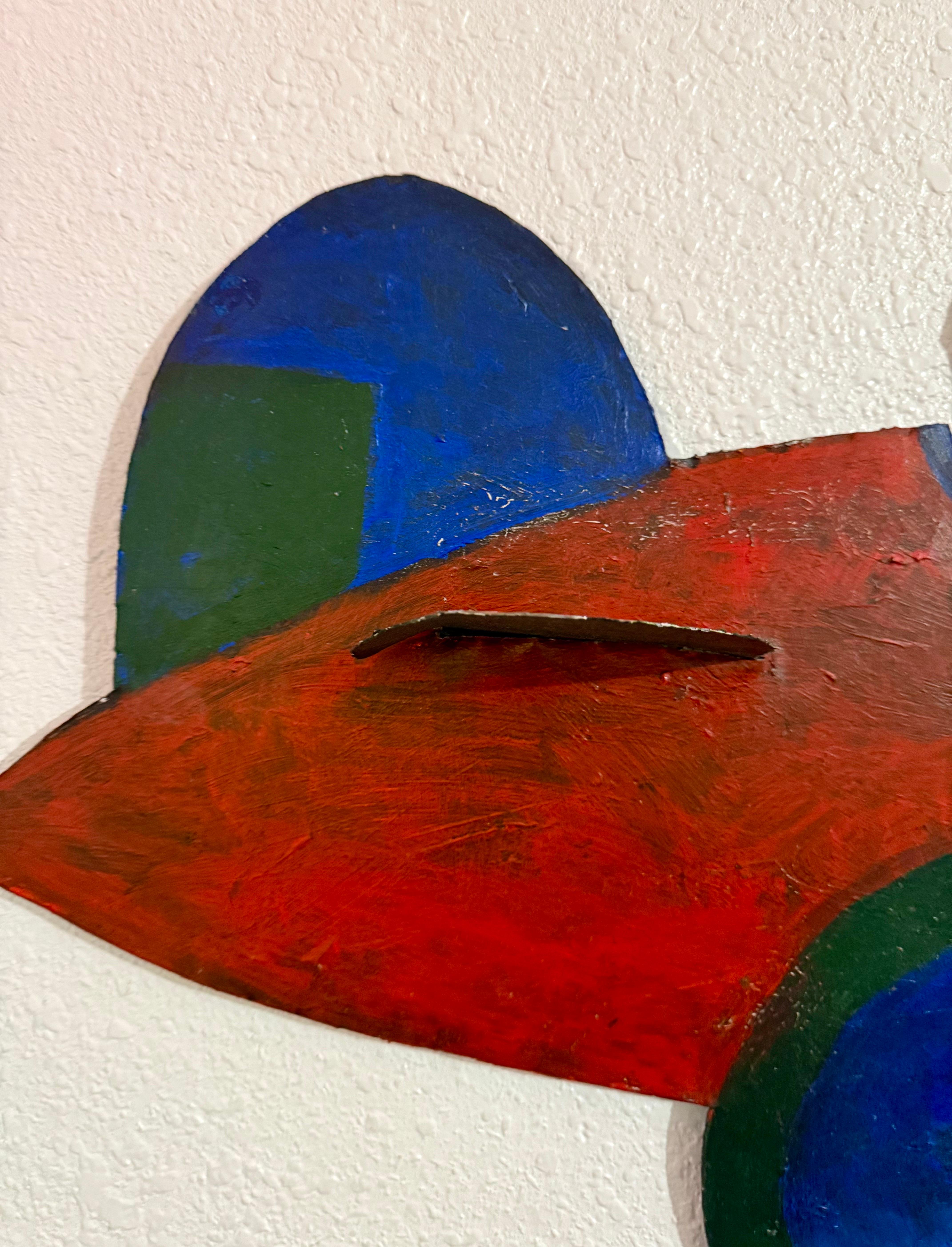 Pilots in Plane Painting on Metal Sculpture Wall Hanging Seymour Chwast Airplane im Angebot 11