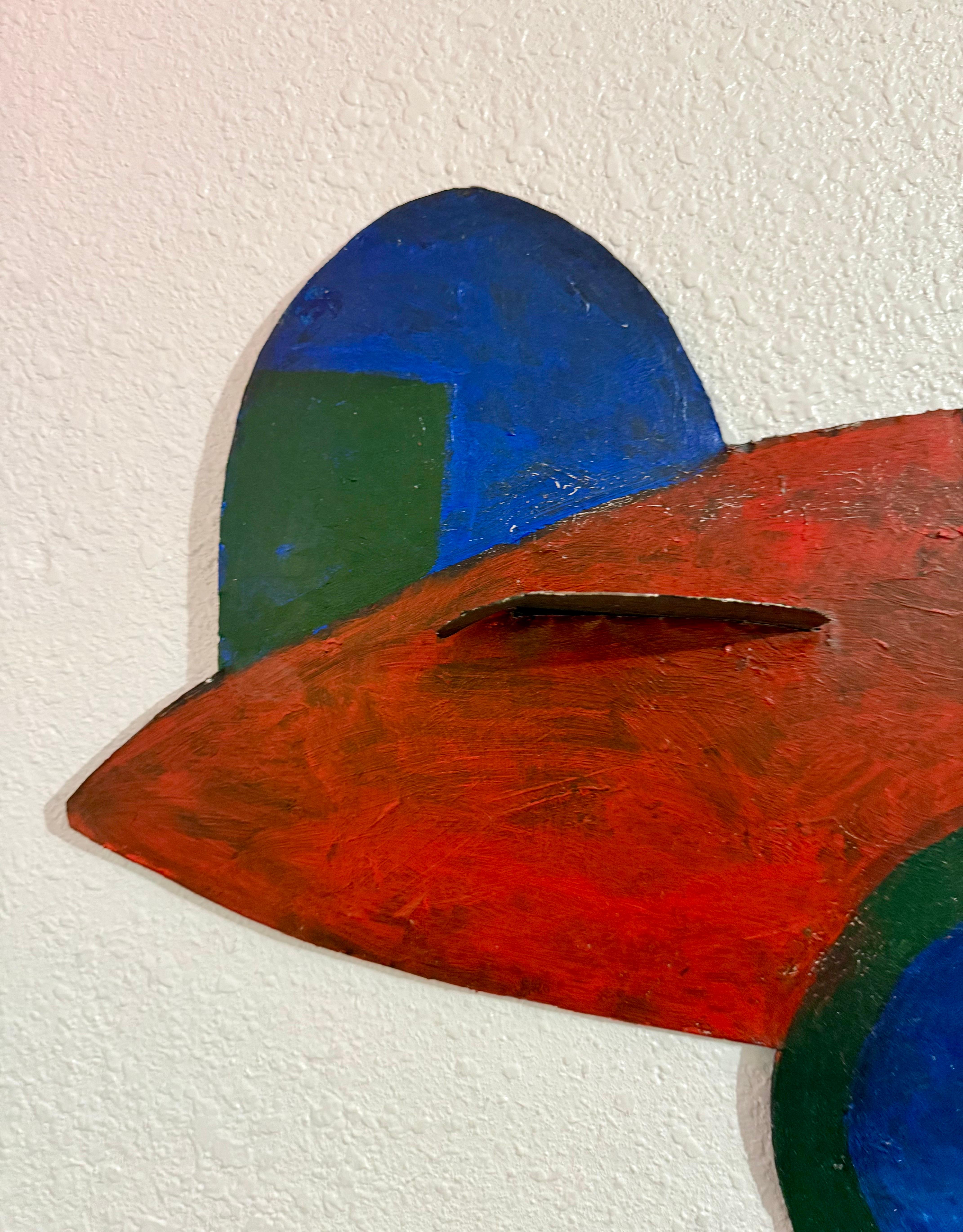 Pilots in Plane Painting on Metal Sculpture Wall Hanging Seymour Chwast Airplane im Angebot 12