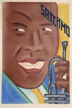 Satchmo - Pop Art Screenprint by Seymour Chwast